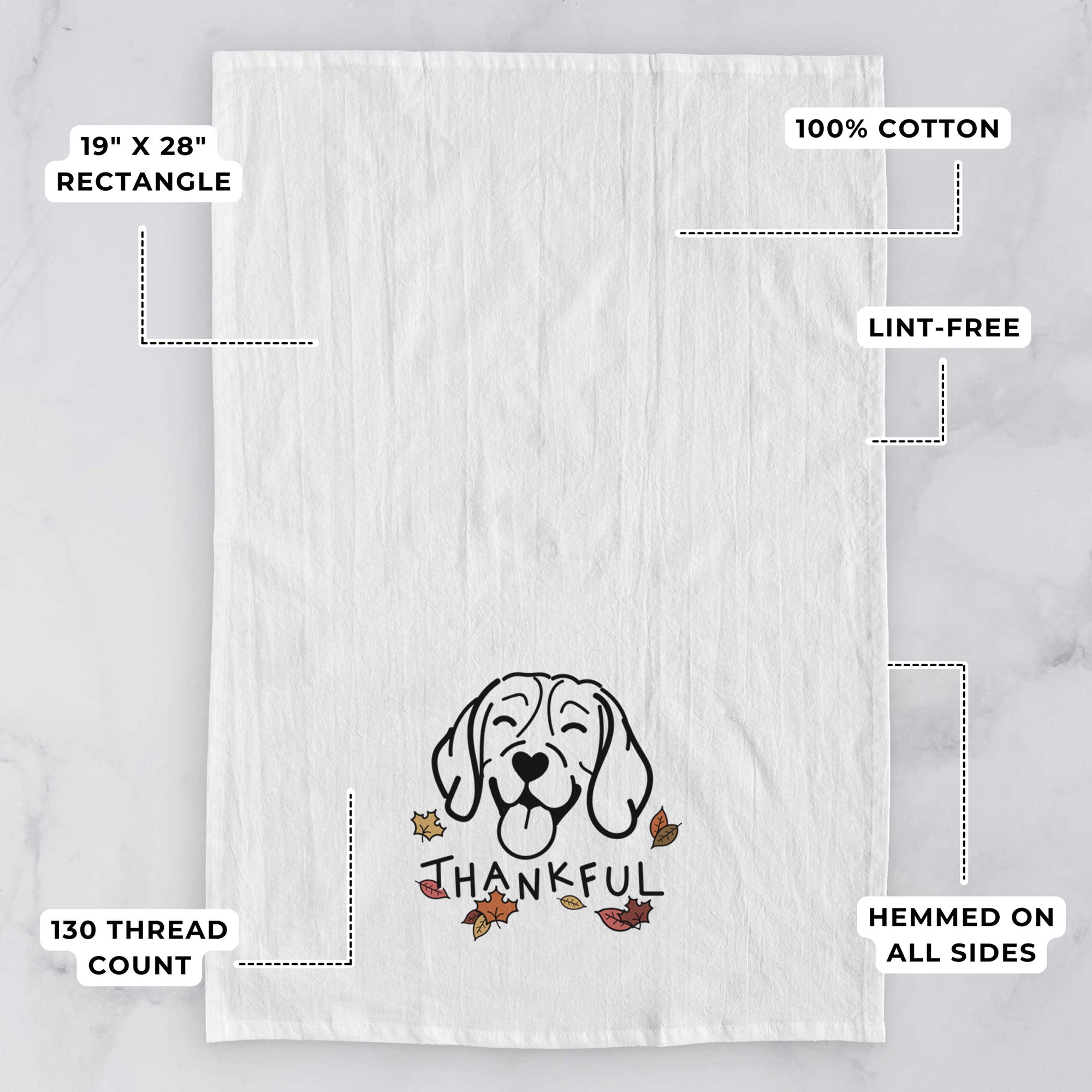 Thankful Beagle - Tea Towel