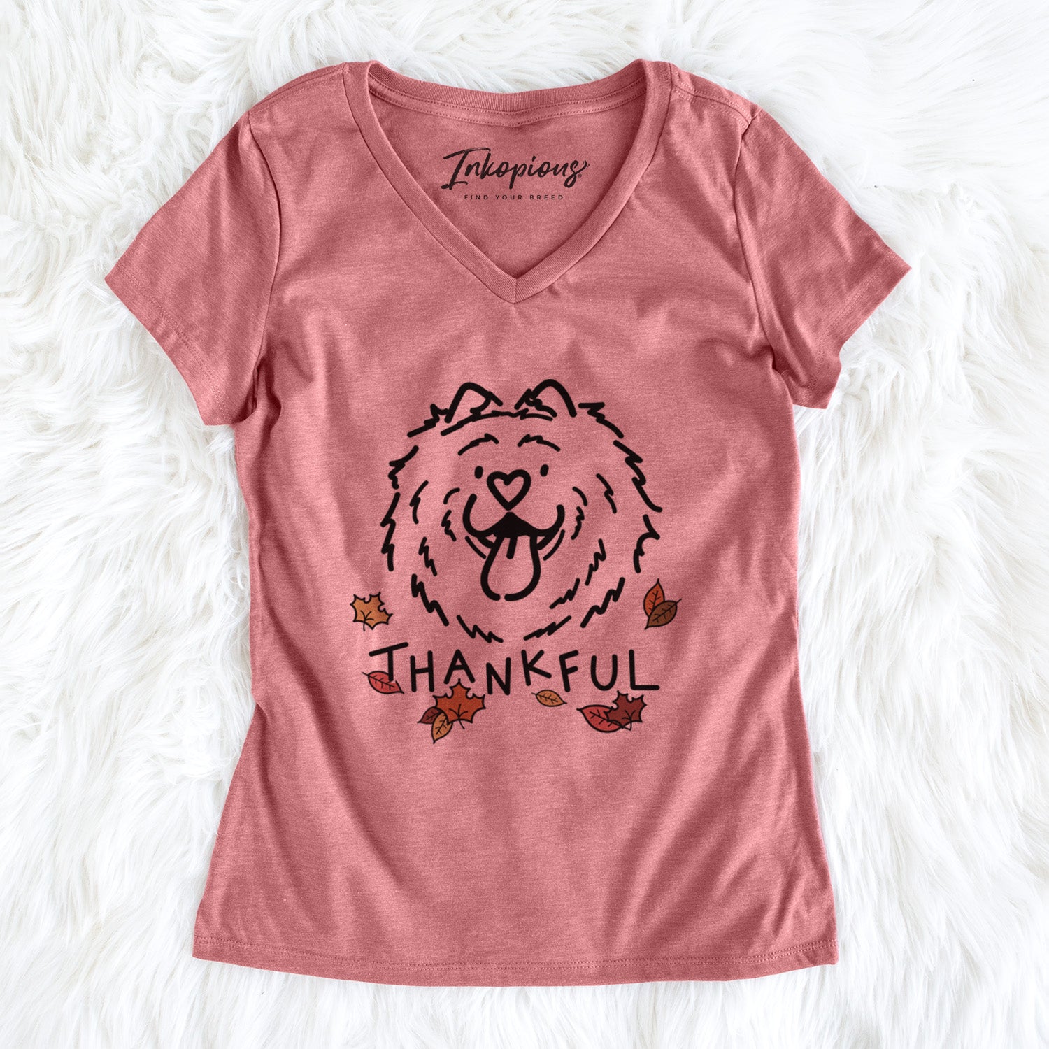 Thankful Chow Chow - Bear - Women's Perfect V-neck Shirt