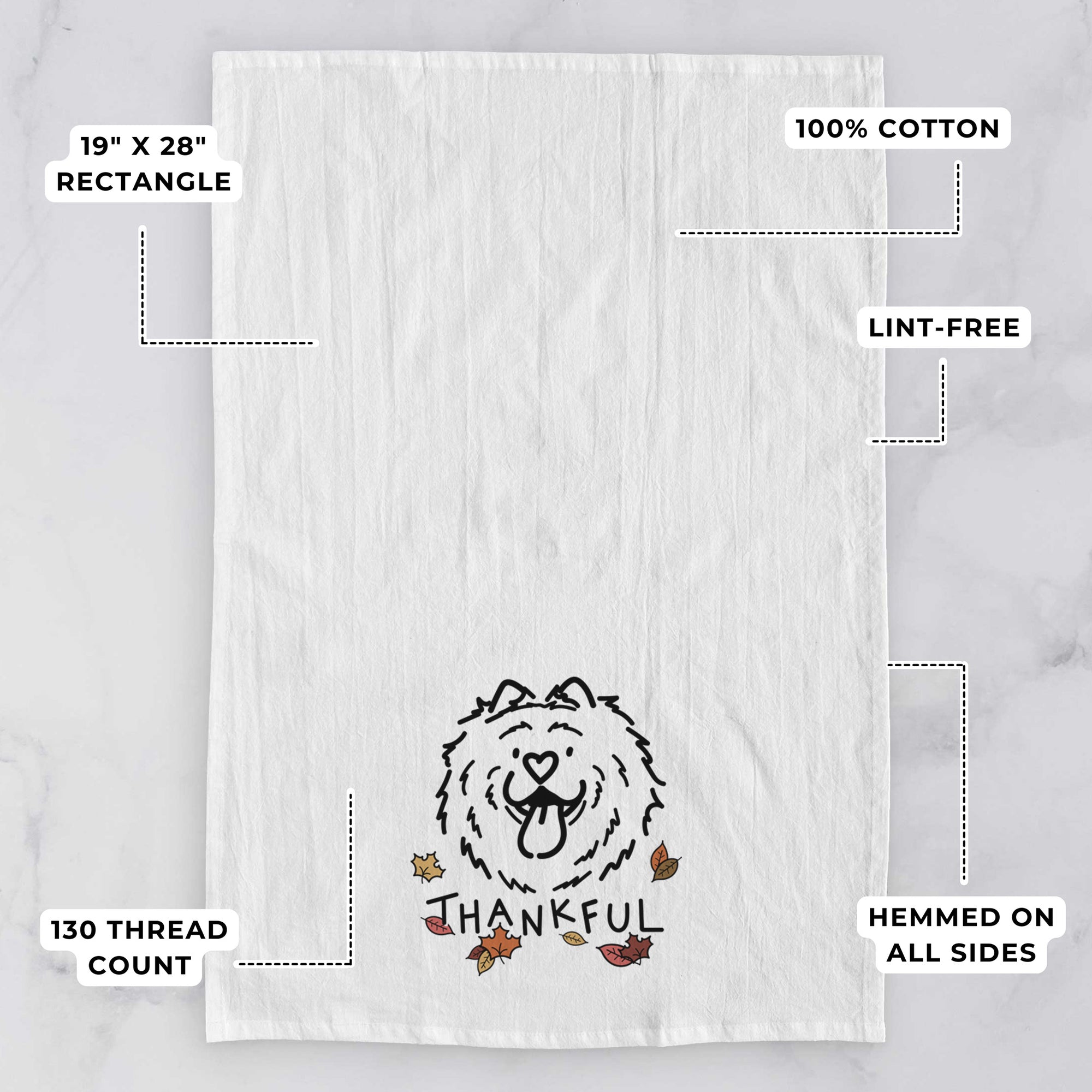 Thankful Chow Chow - Bear - Tea Towel
