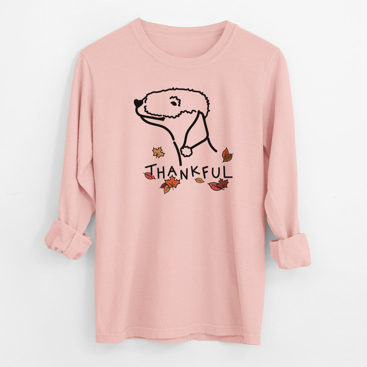 Thankful Bedlington Terrier - Men's Heavyweight 100% Cotton Long Sleeve