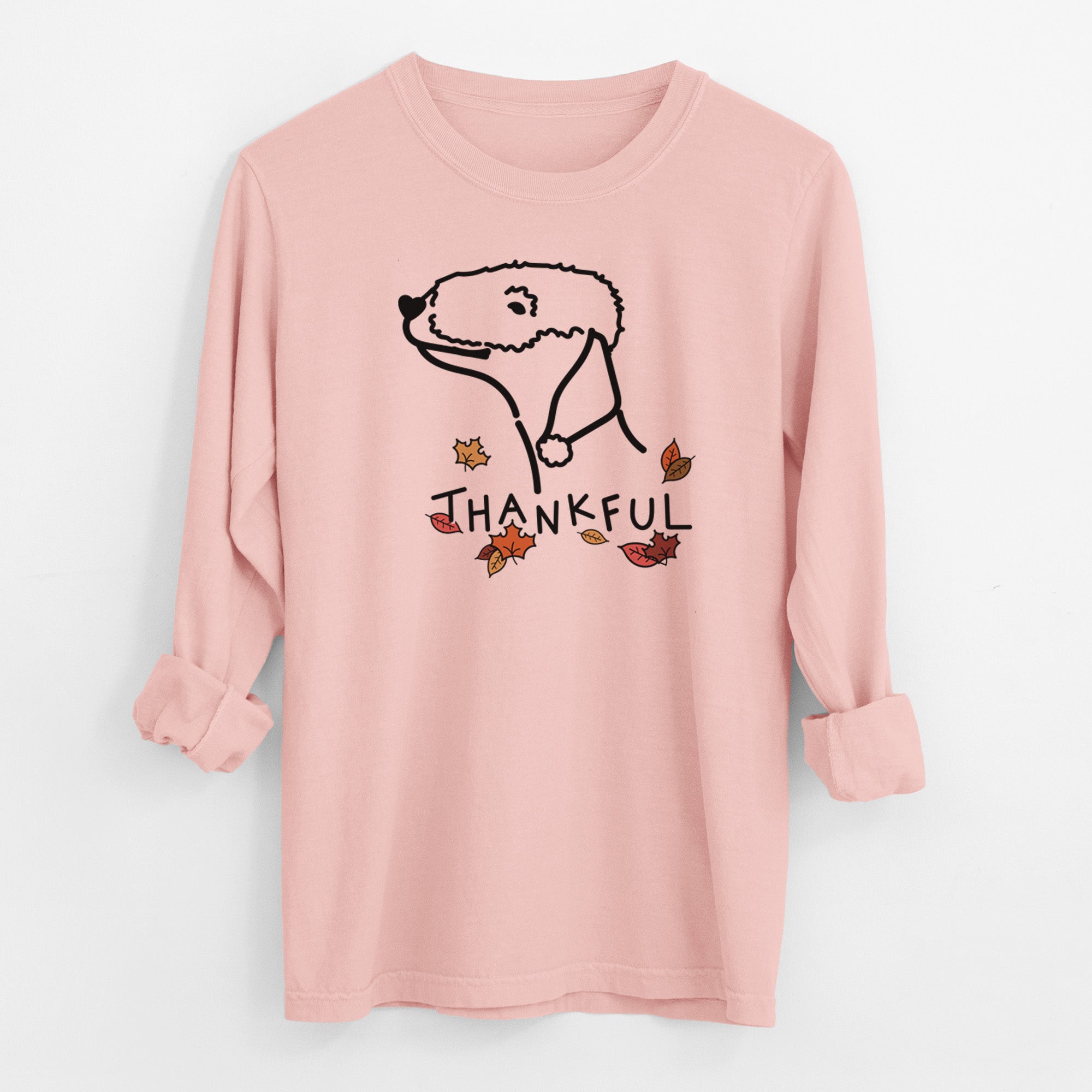 Thankful Bedlington Terrier - Men's Heavyweight 100% Cotton Long Sleeve