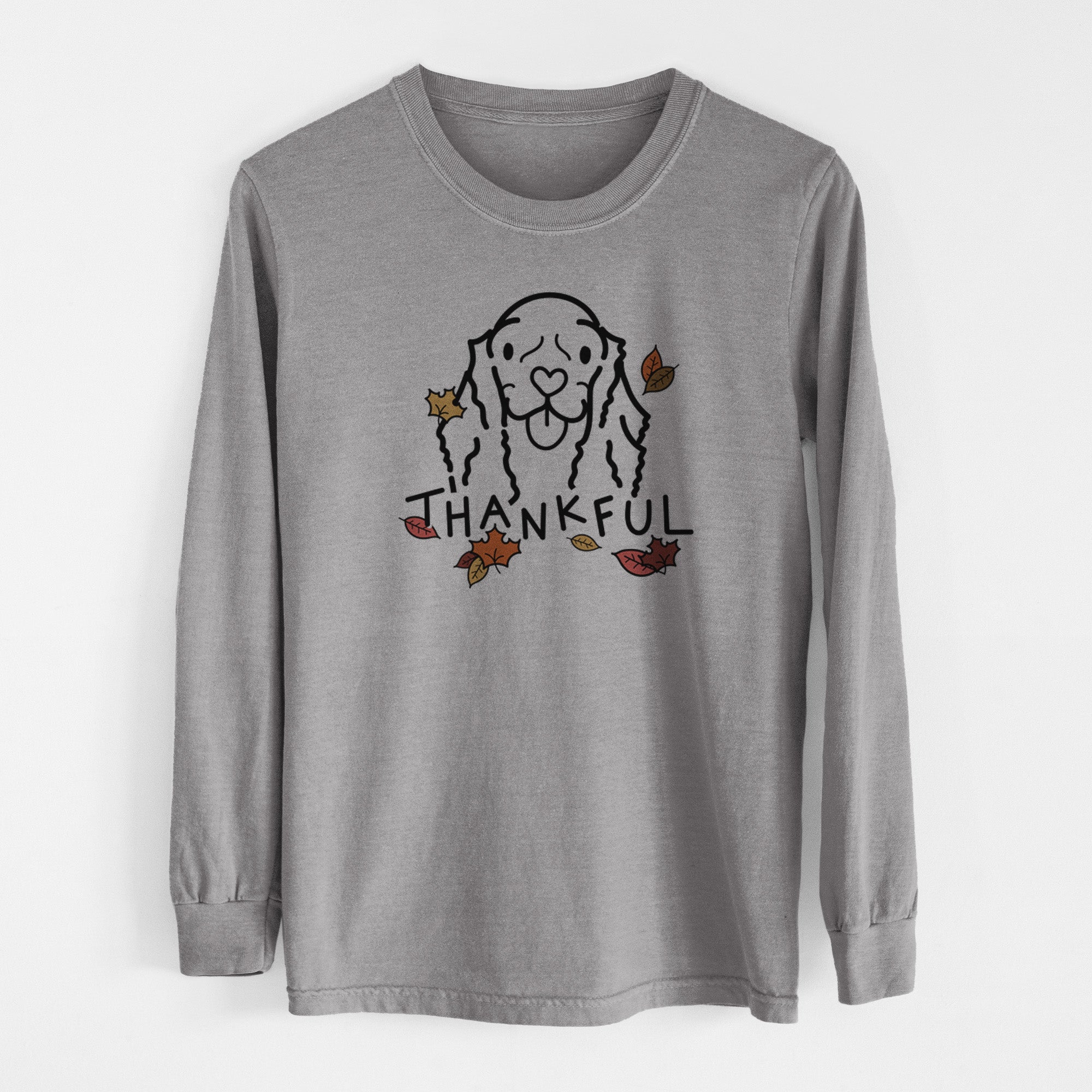 Thankful American Cocker Spaniel - Bella - Men's Heavyweight 100% Cotton Long Sleeve