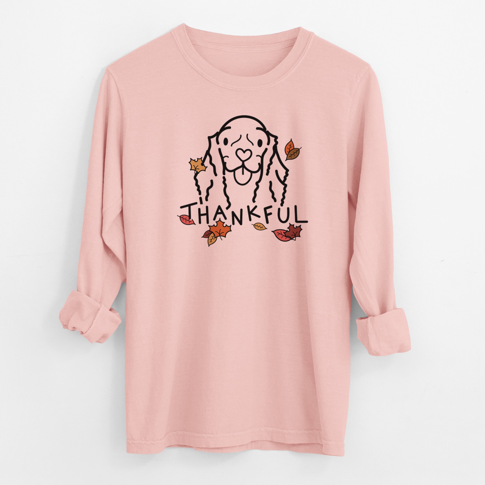 Thankful American Cocker Spaniel - Bella - Men's Heavyweight 100% Cotton Long Sleeve