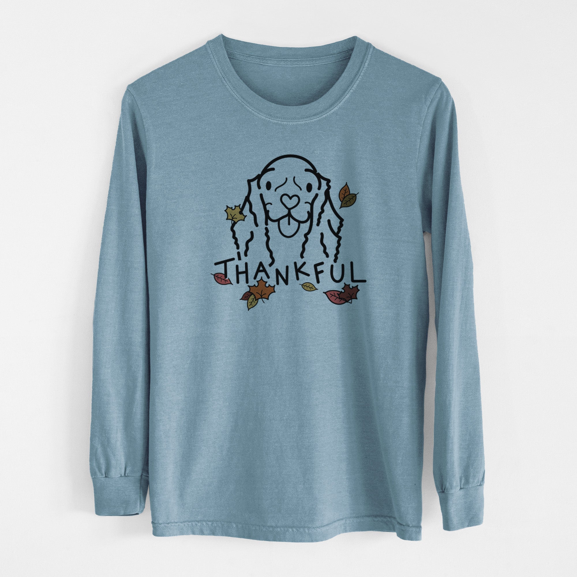 Thankful American Cocker Spaniel - Bella - Men's Heavyweight 100% Cotton Long Sleeve