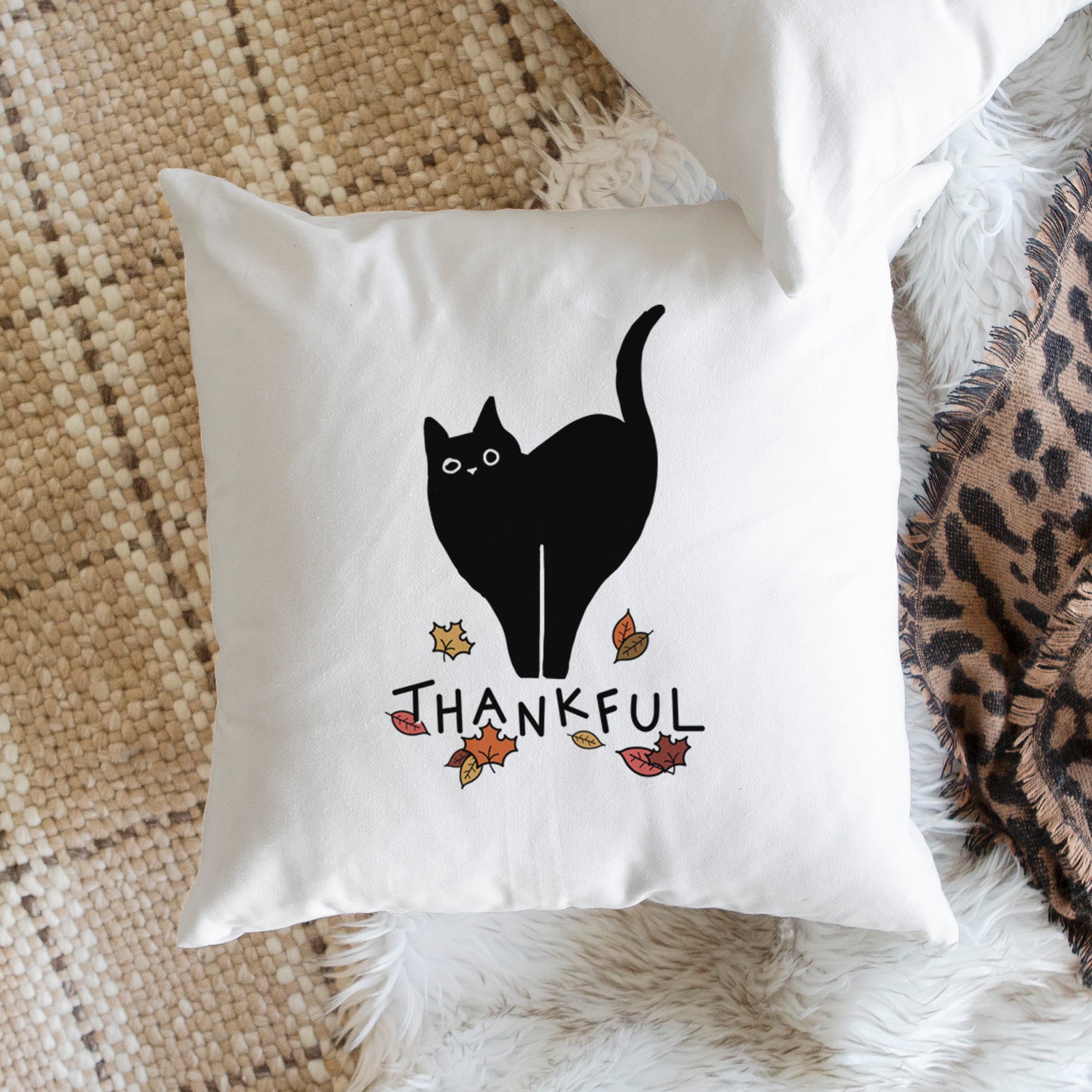 Love Always Black Cat - Bella -  Throw Pillow Cover