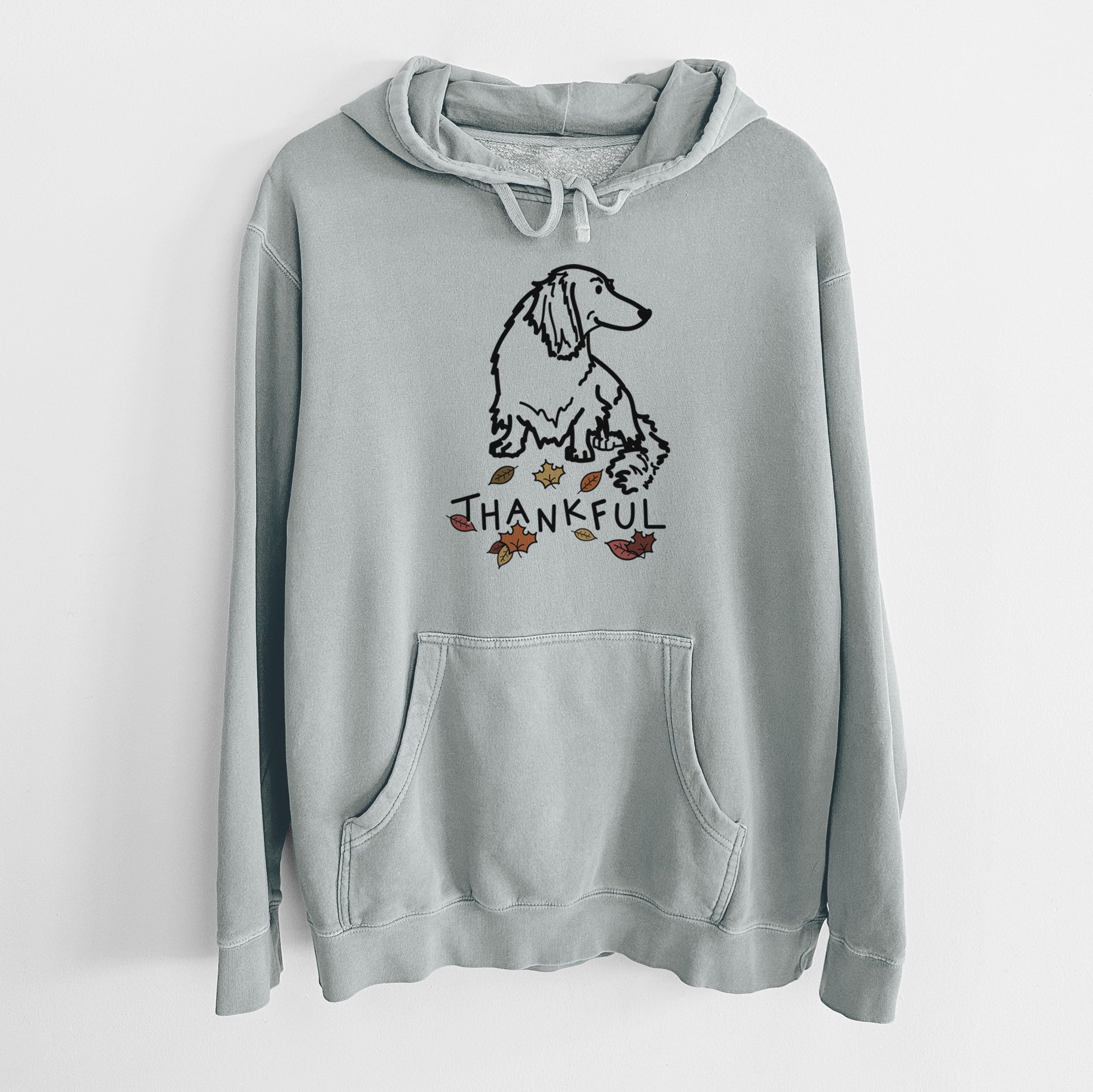 Thankful Dachshund - Bella - Unisex Pigment Dyed Hoodie