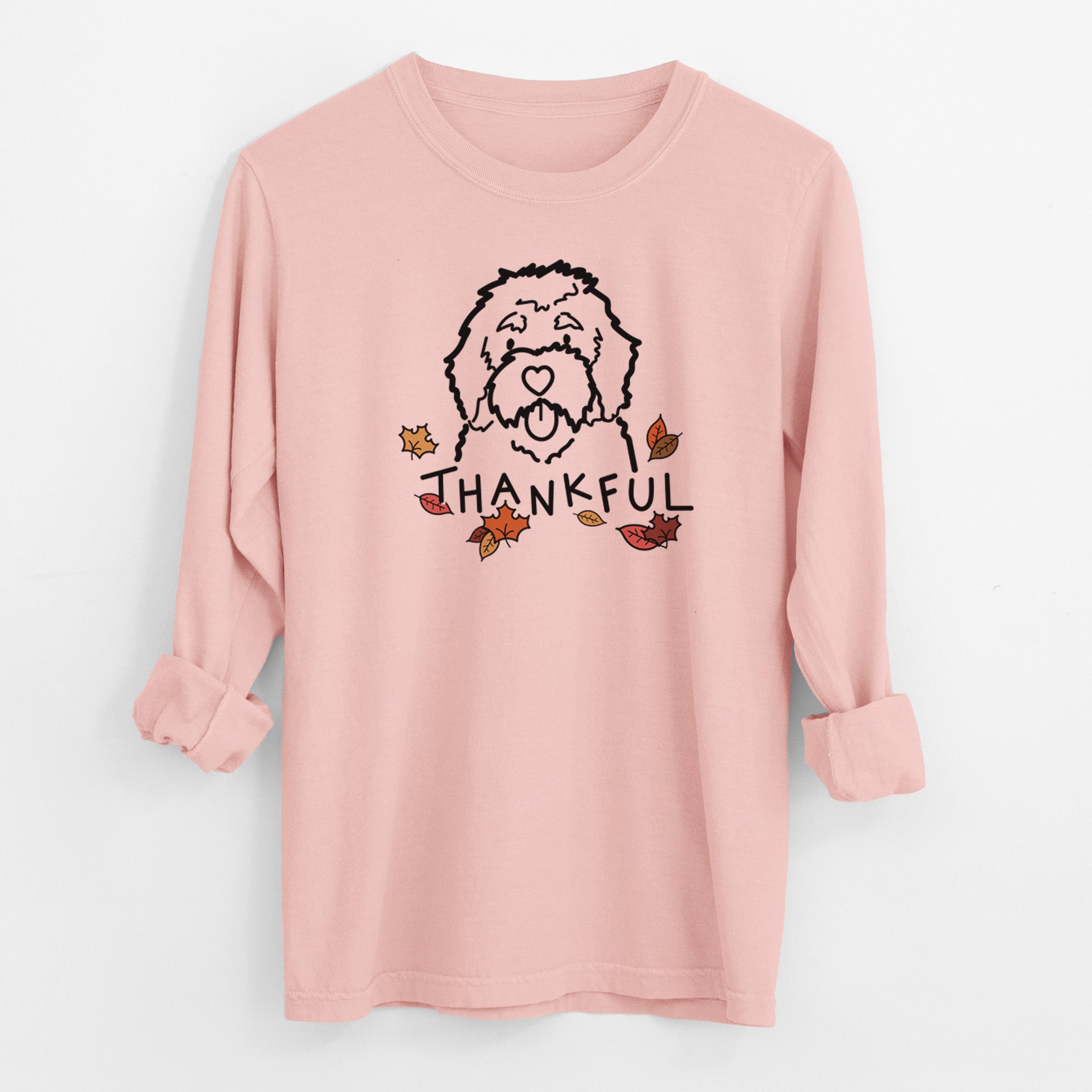 Thankful Bernedoodle - Men's Heavyweight 100% Cotton Long Sleeve