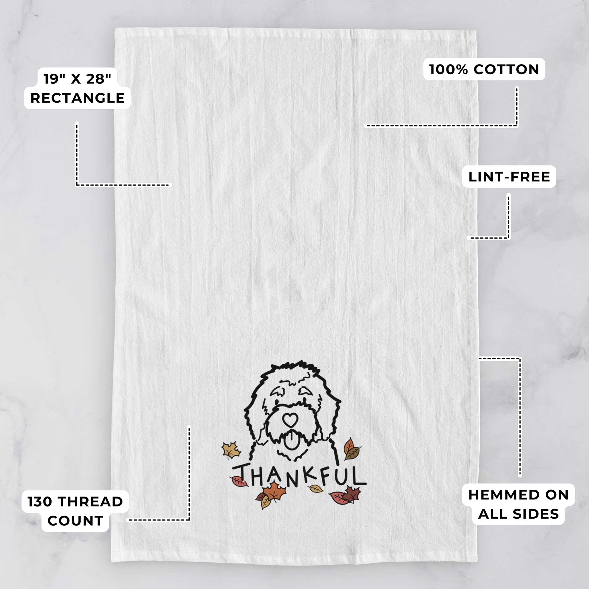 Thankful Bernedoodle - Tea Towel