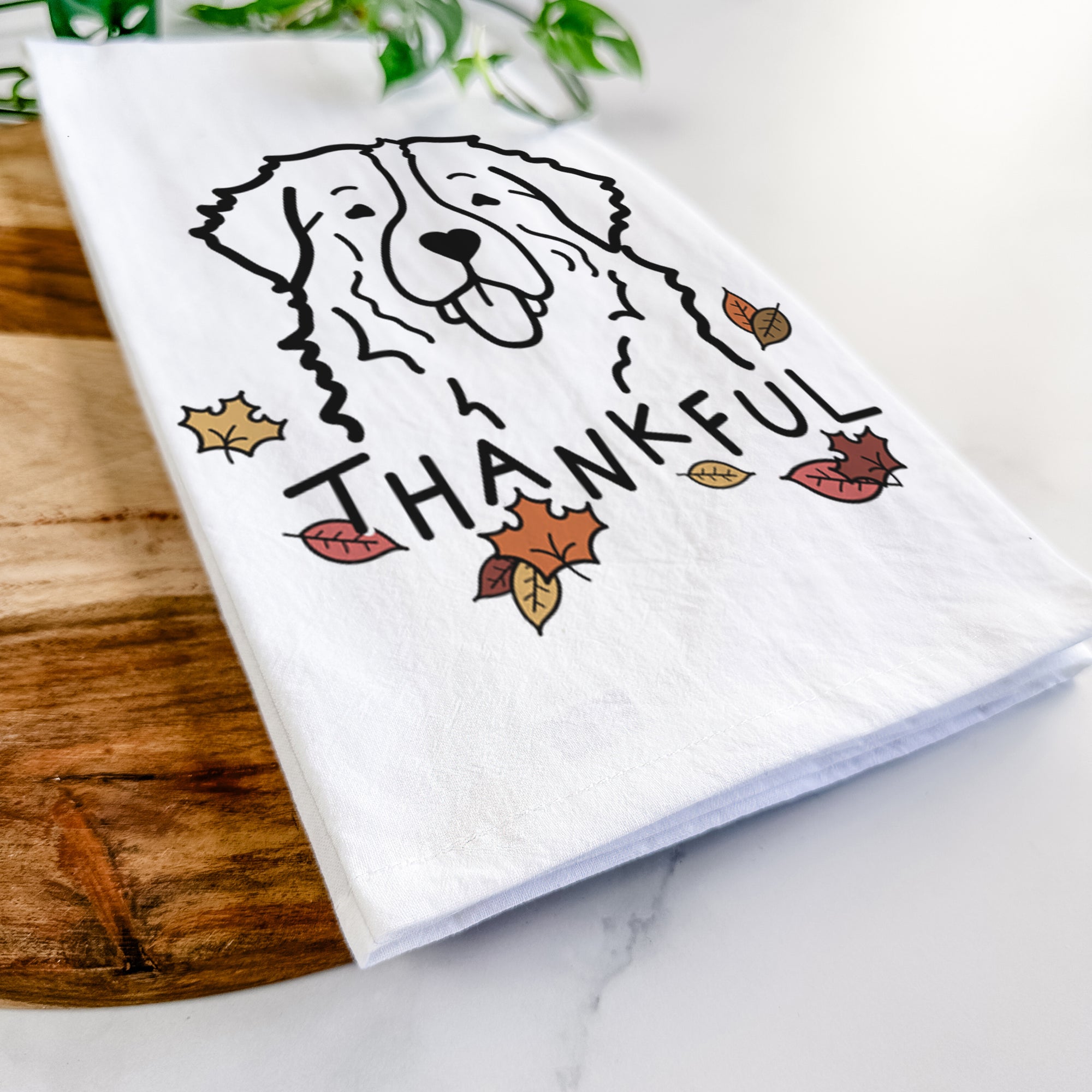 Thankful Bernese Mountain Dog - Tea Towel