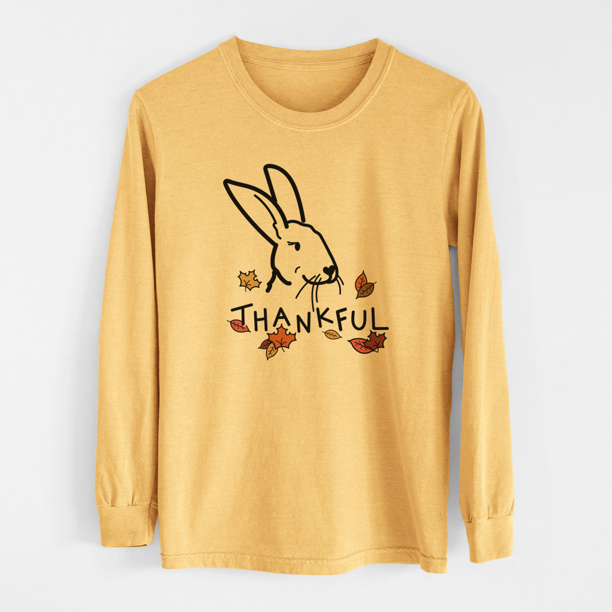 Thankful Rex Rabbit - Betsy - Men&#39;s Heavyweight 100% Cotton Long Sleeve