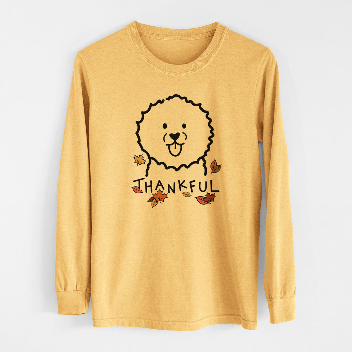 Thankful Bichon Frise - Men&#39;s Heavyweight 100% Cotton Long Sleeve