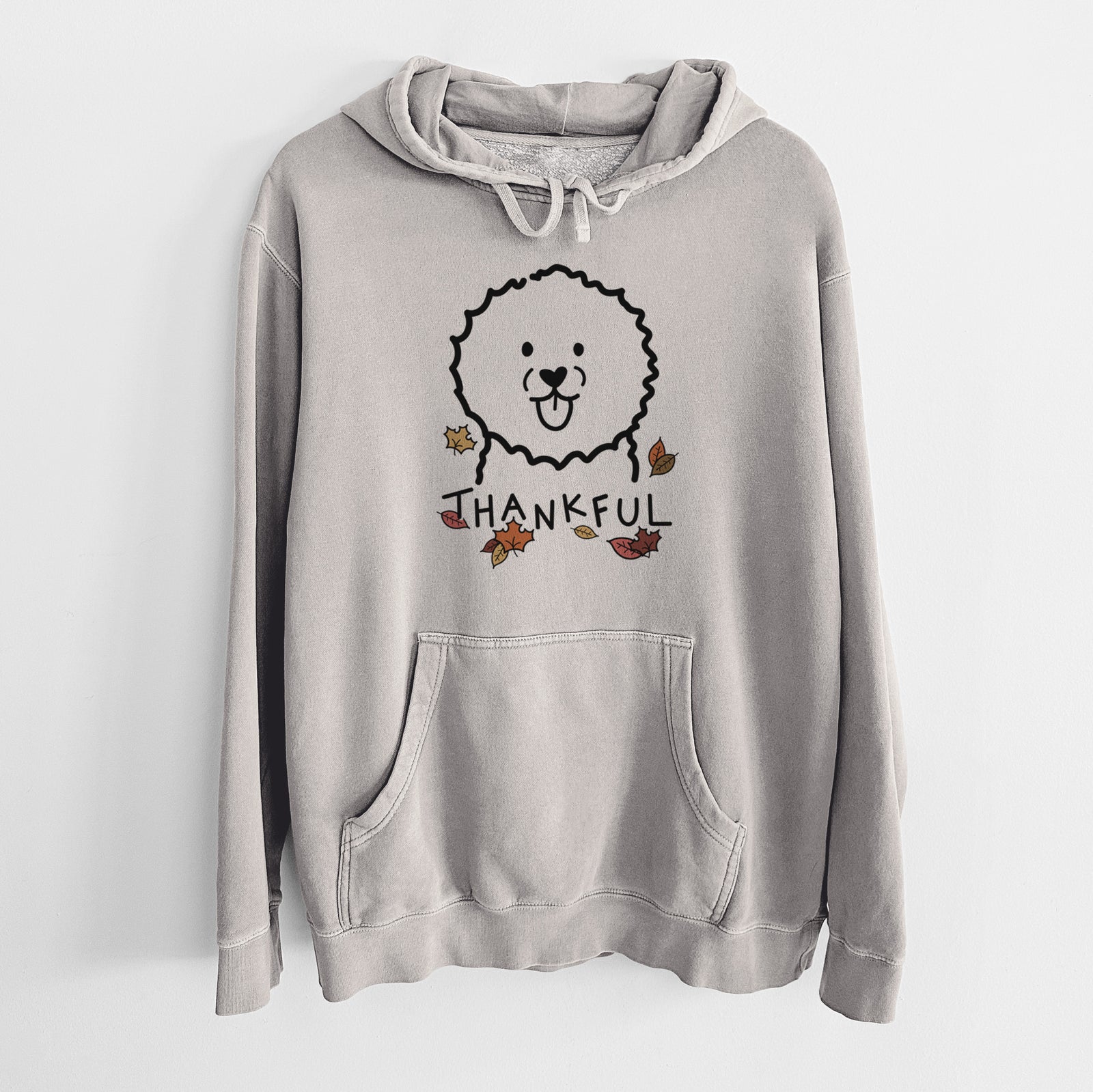 Thankful Bichon Frise - Unisex Pigment Dyed Hoodie