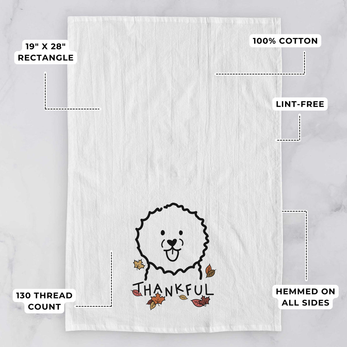 Thankful Bichon Frise - Tea Towel