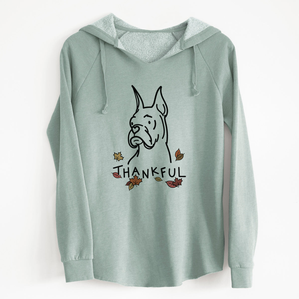 Thankful Rescue Boxer - Billy - Cali Wave Hooded Sweatshirt