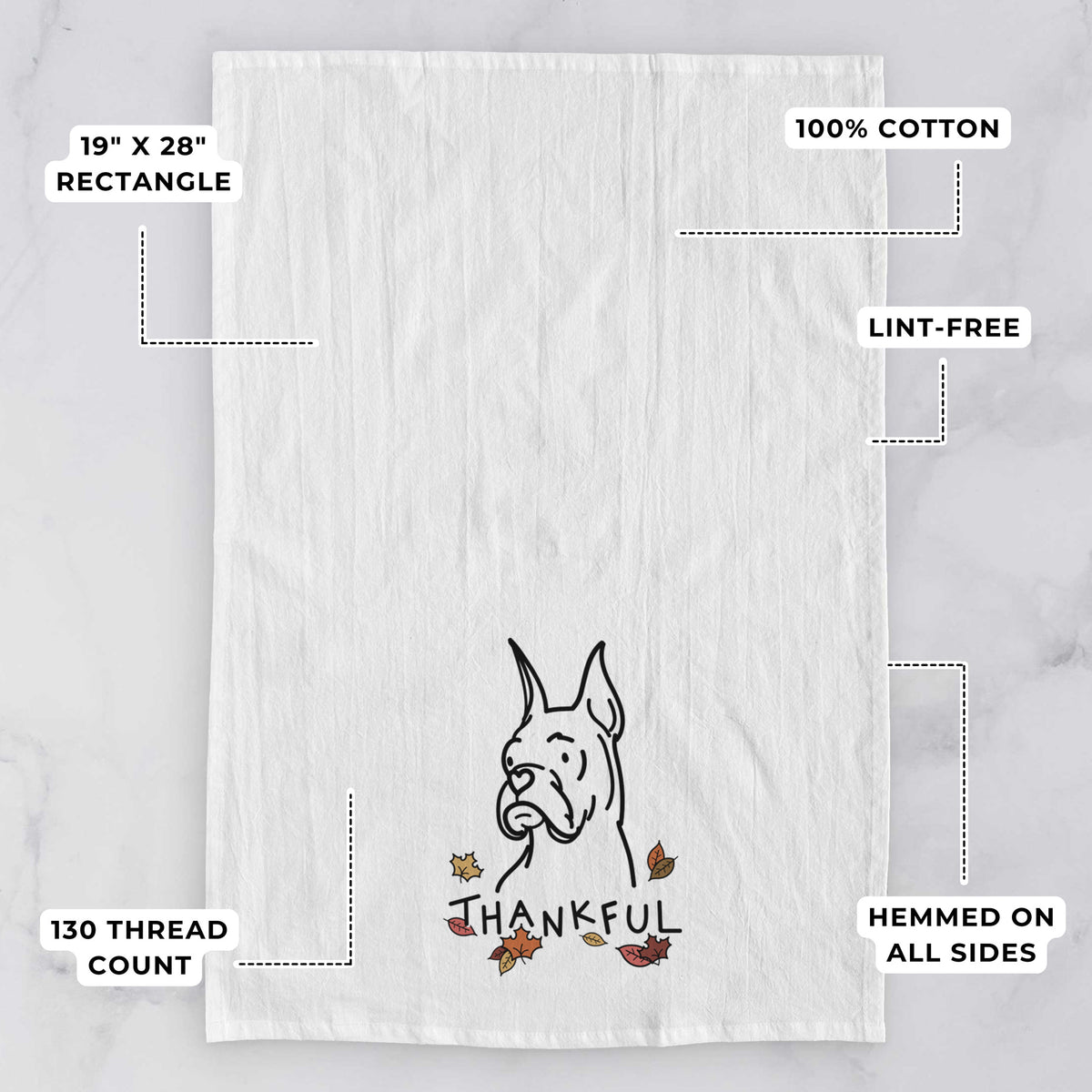 Thankful Rescue Boxer - Billy - Tea Towel
