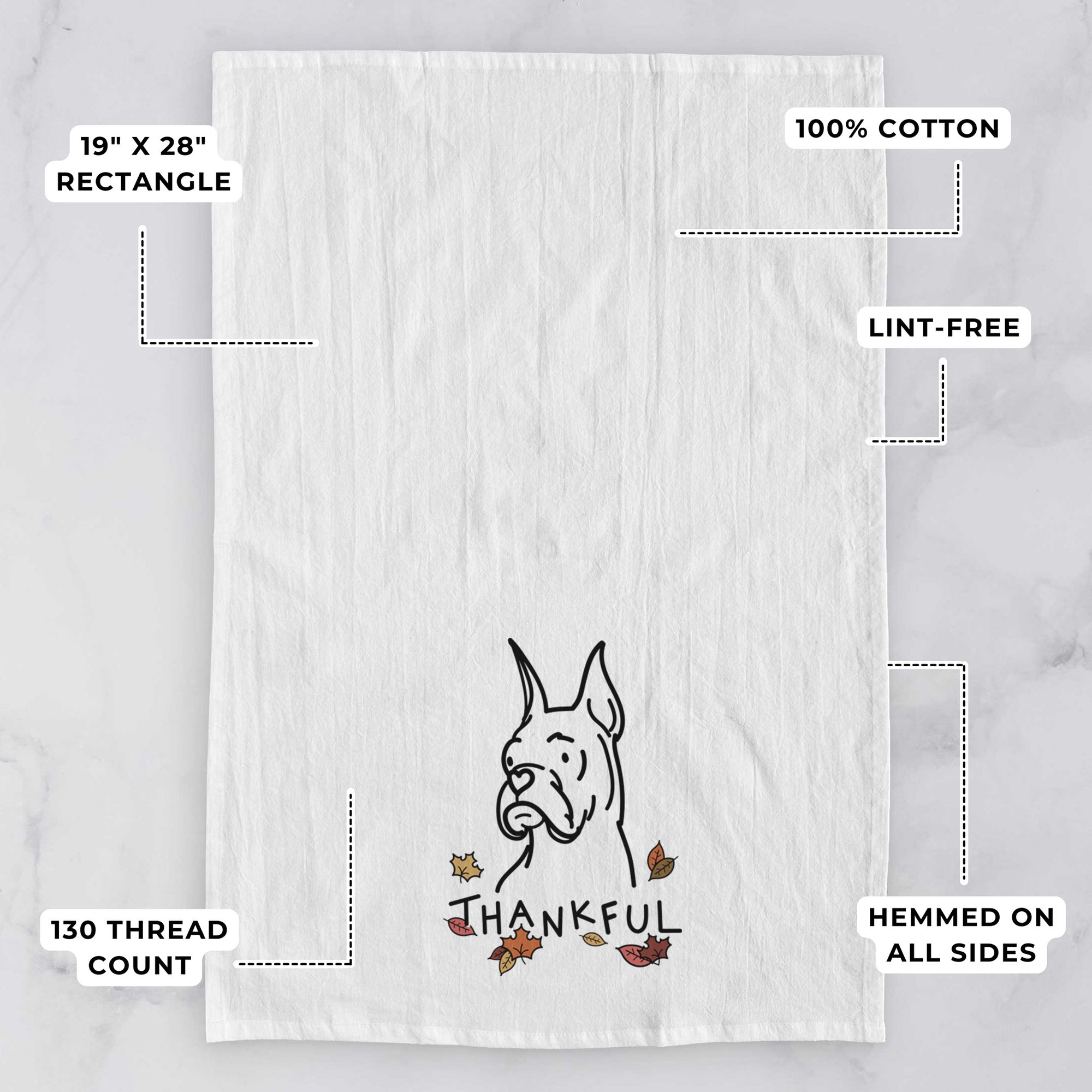 Thankful Rescue Boxer - Billy - Tea Towel