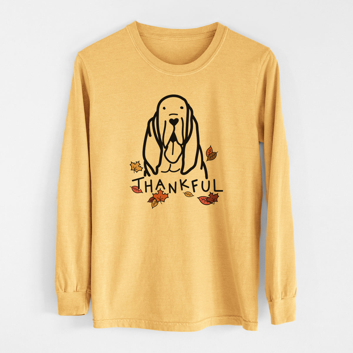 Thankful Bloodhound - Men&#39;s Heavyweight 100% Cotton Long Sleeve