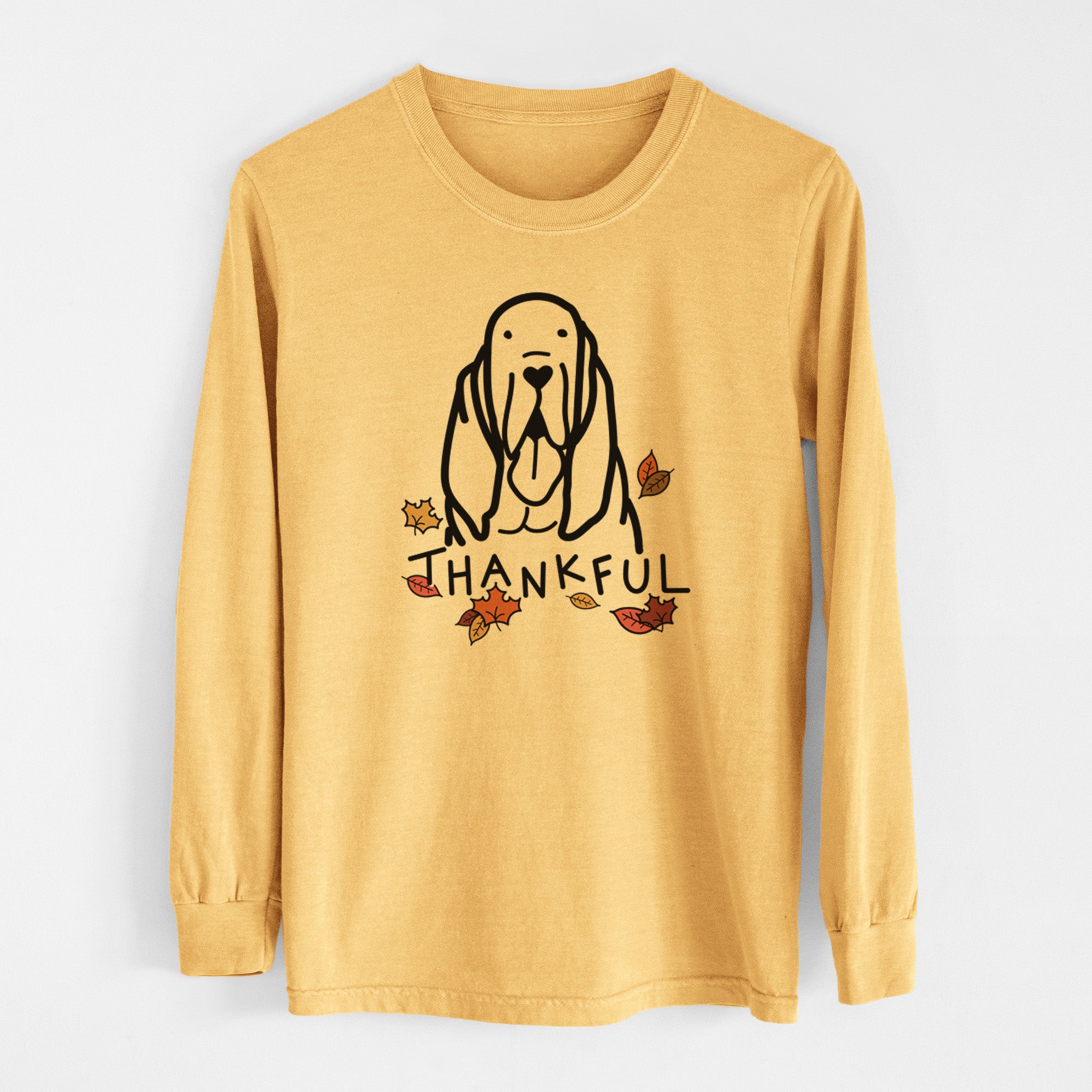 Thankful Bloodhound - Men's Heavyweight 100% Cotton Long Sleeve