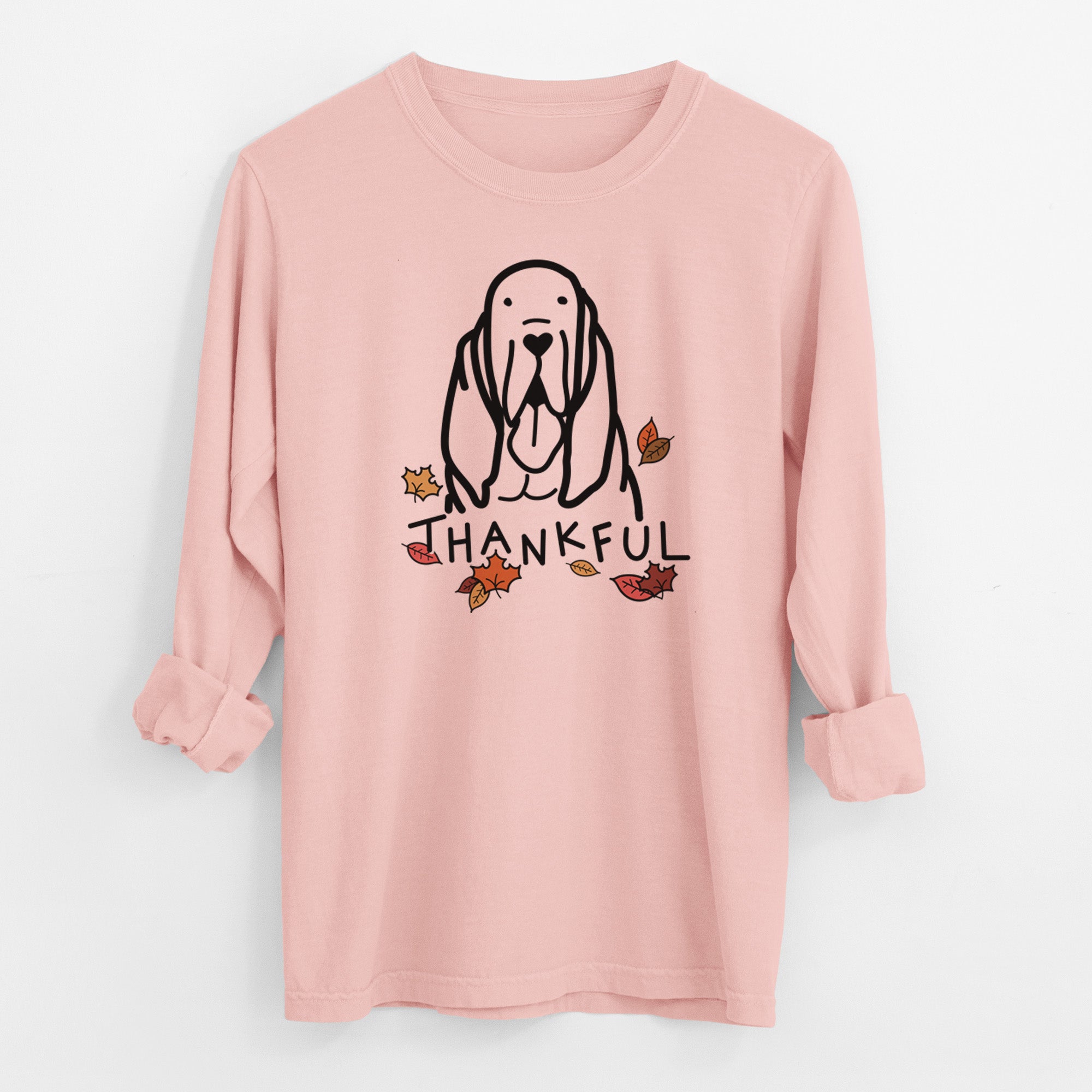 Thankful Bloodhound - Men's Heavyweight 100% Cotton Long Sleeve