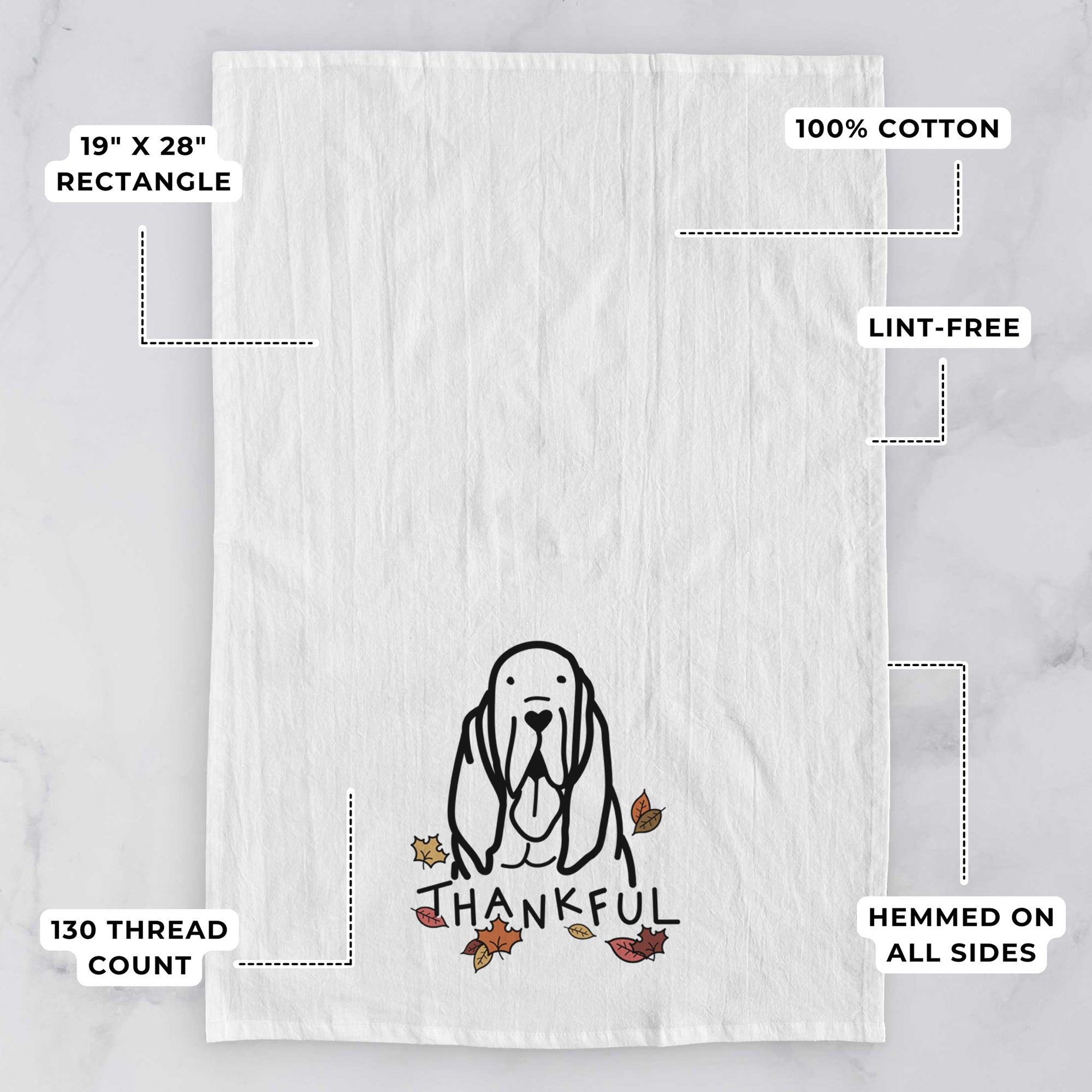 Thankful Bloodhound - Tea Towel