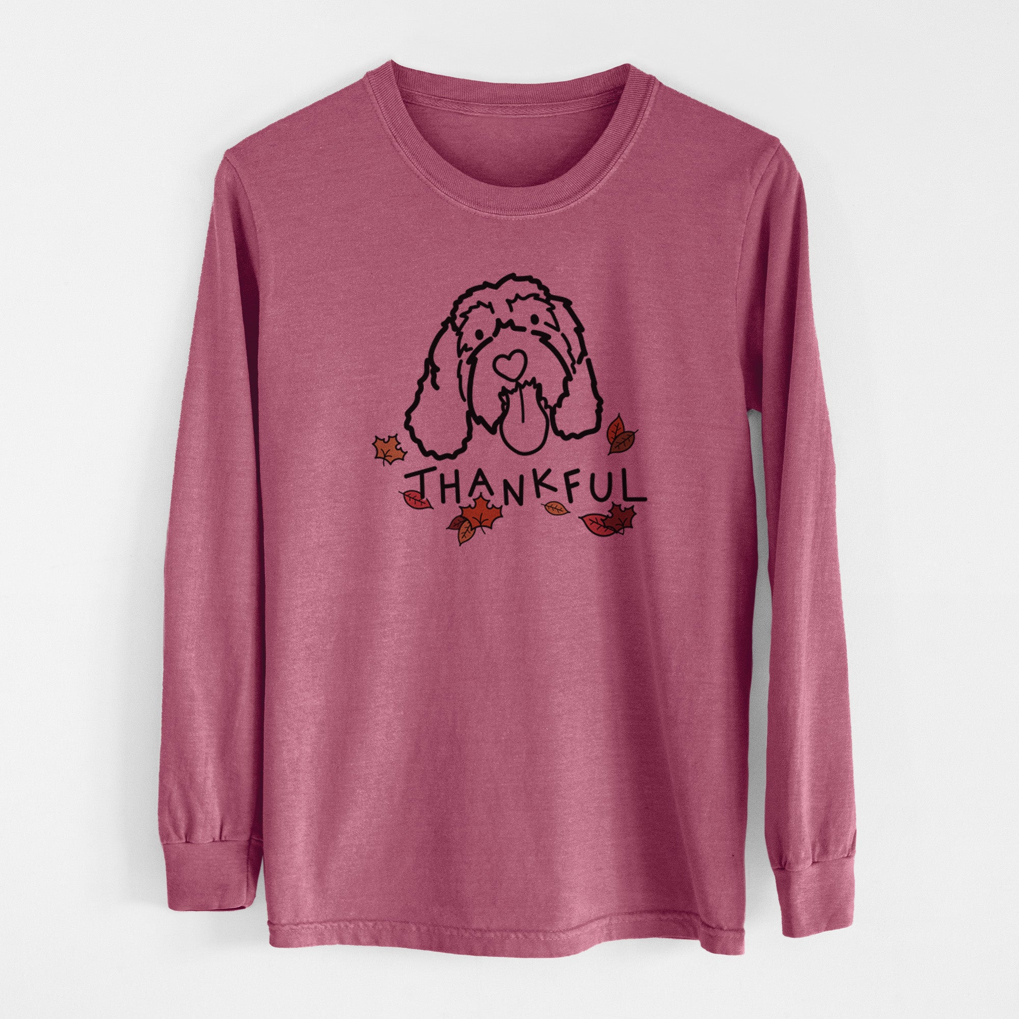 Thankful Portguese Water Dog - Bo - Men's Heavyweight 100% Cotton Long Sleeve