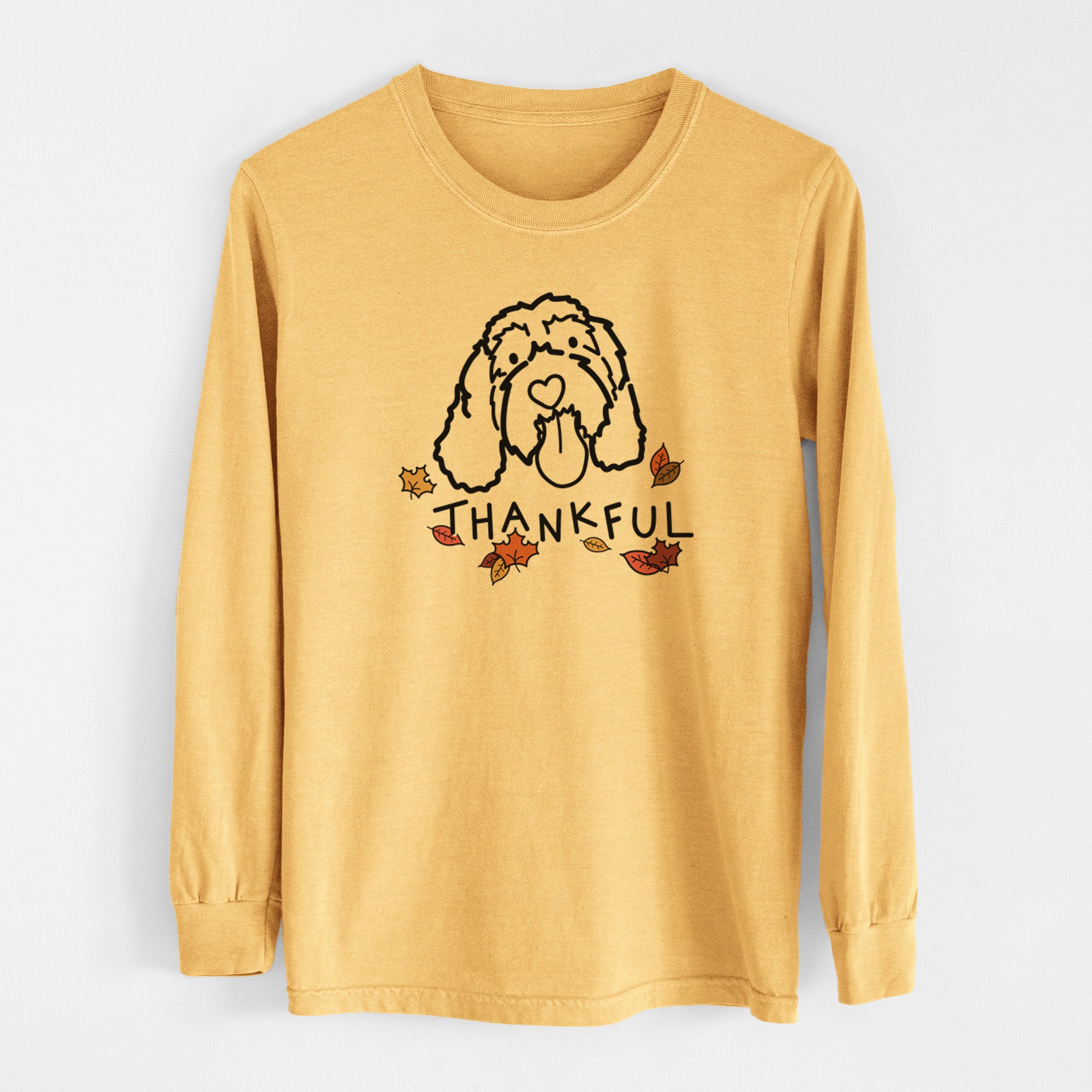 Thankful Portguese Water Dog - Bo - Men's Heavyweight 100% Cotton Long Sleeve