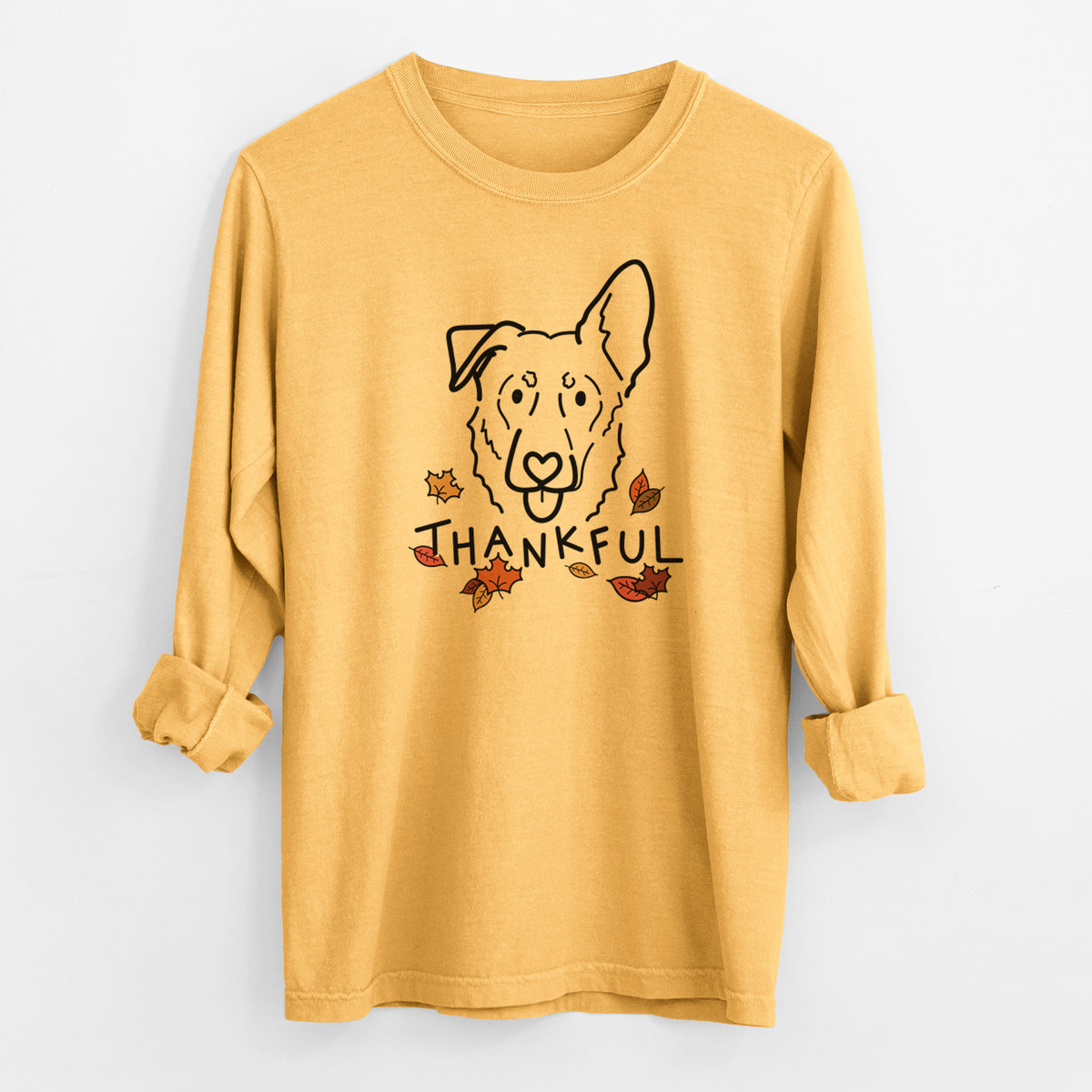 Thankful Shepherd Mix - Bodhi - Men's Heavyweight 100% Cotton Long Sleeve
