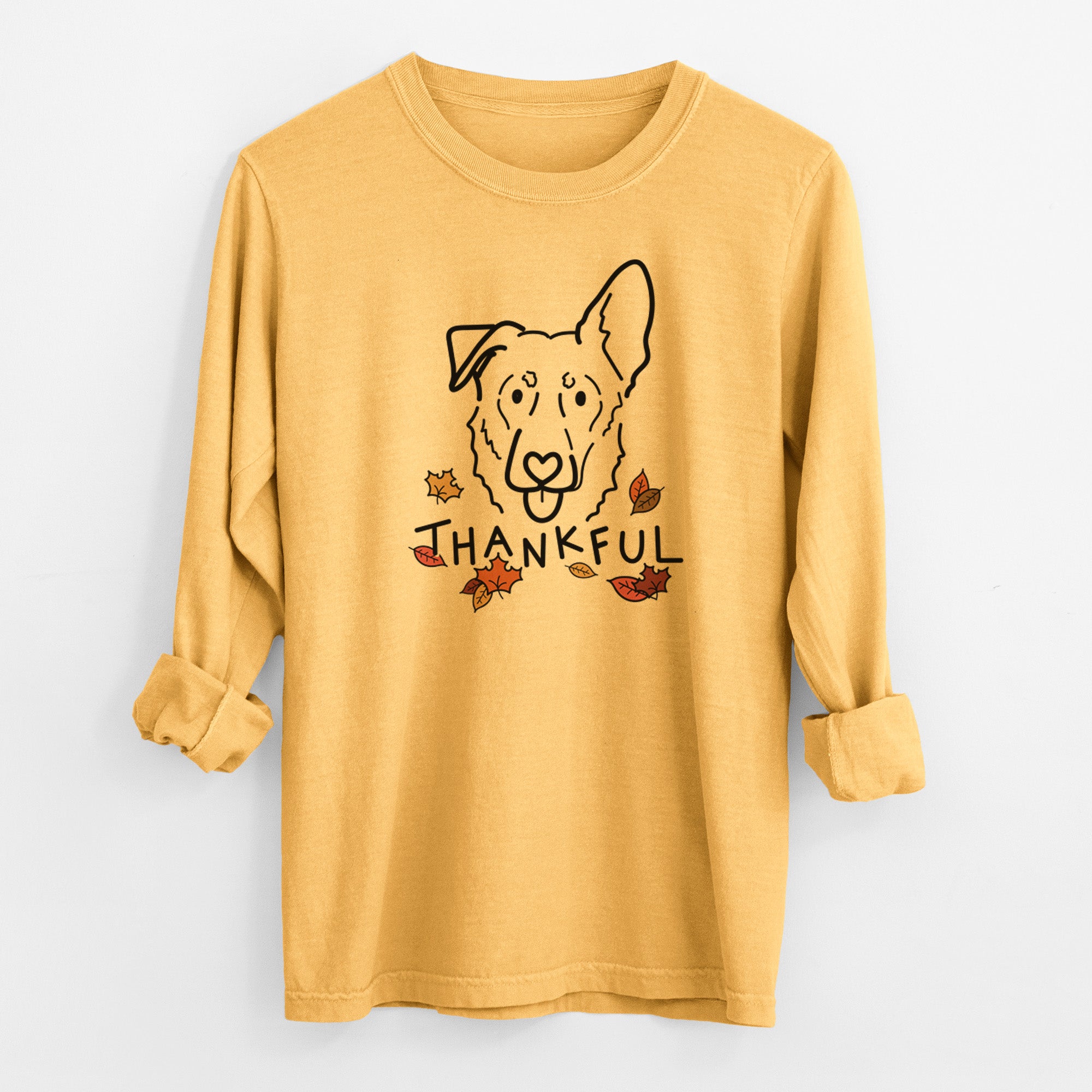 Thankful Shepherd Mix - Bodhi - Men's Heavyweight 100% Cotton Long Sleeve