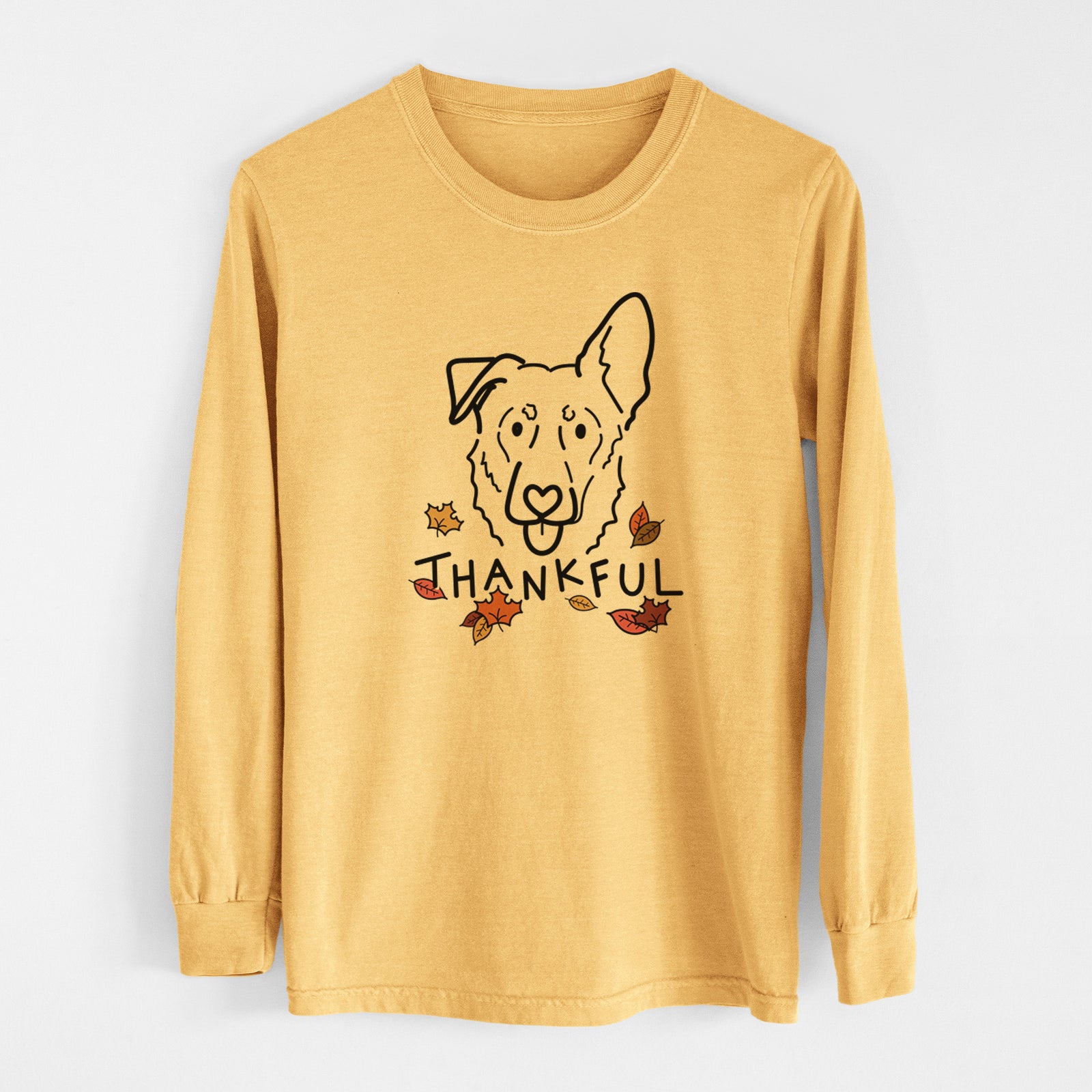 Thankful Shepherd Mix - Bodhi - Men's Heavyweight 100% Cotton Long Sleeve