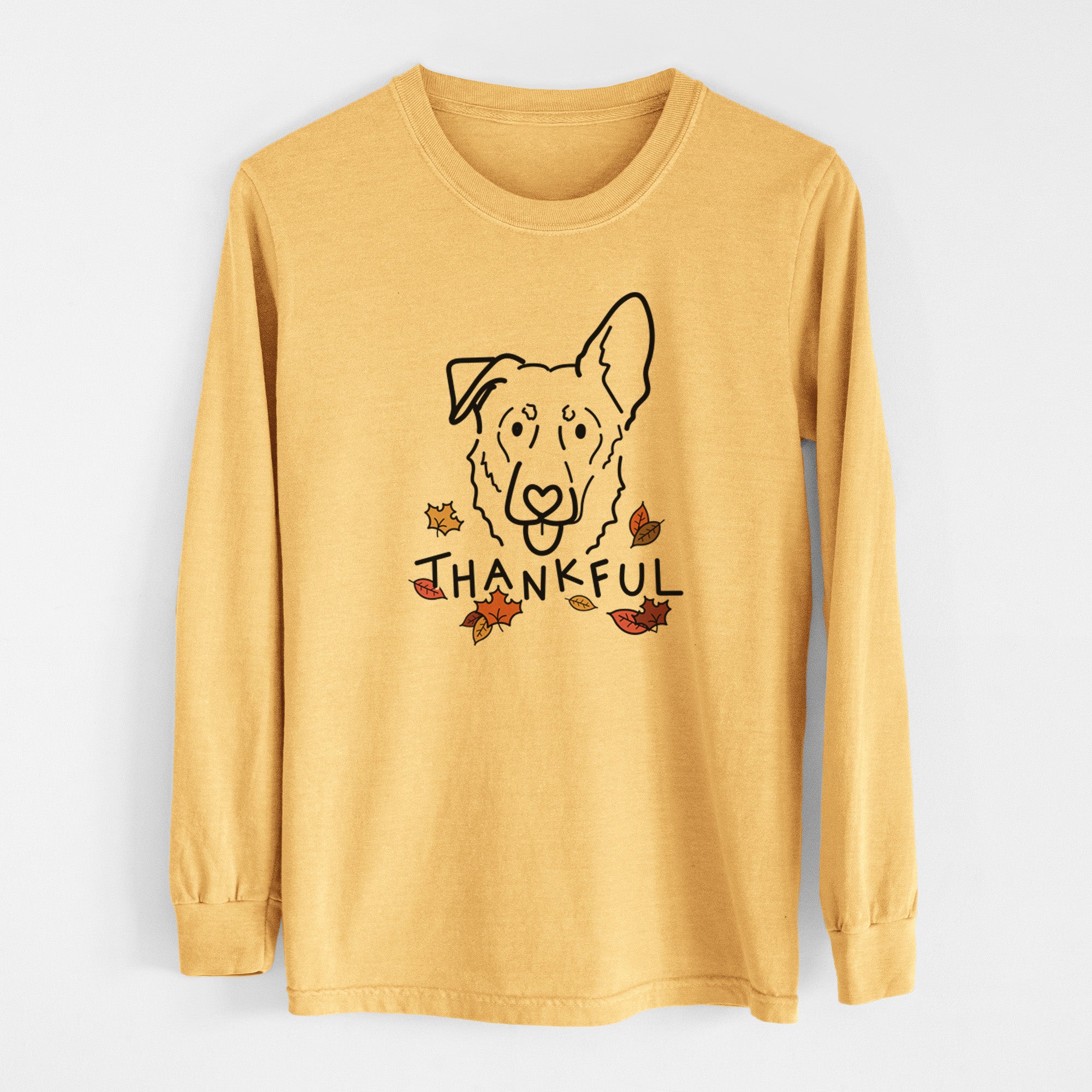 Thankful Shepherd Mix - Bodhi - Men's Heavyweight 100% Cotton Long Sleeve