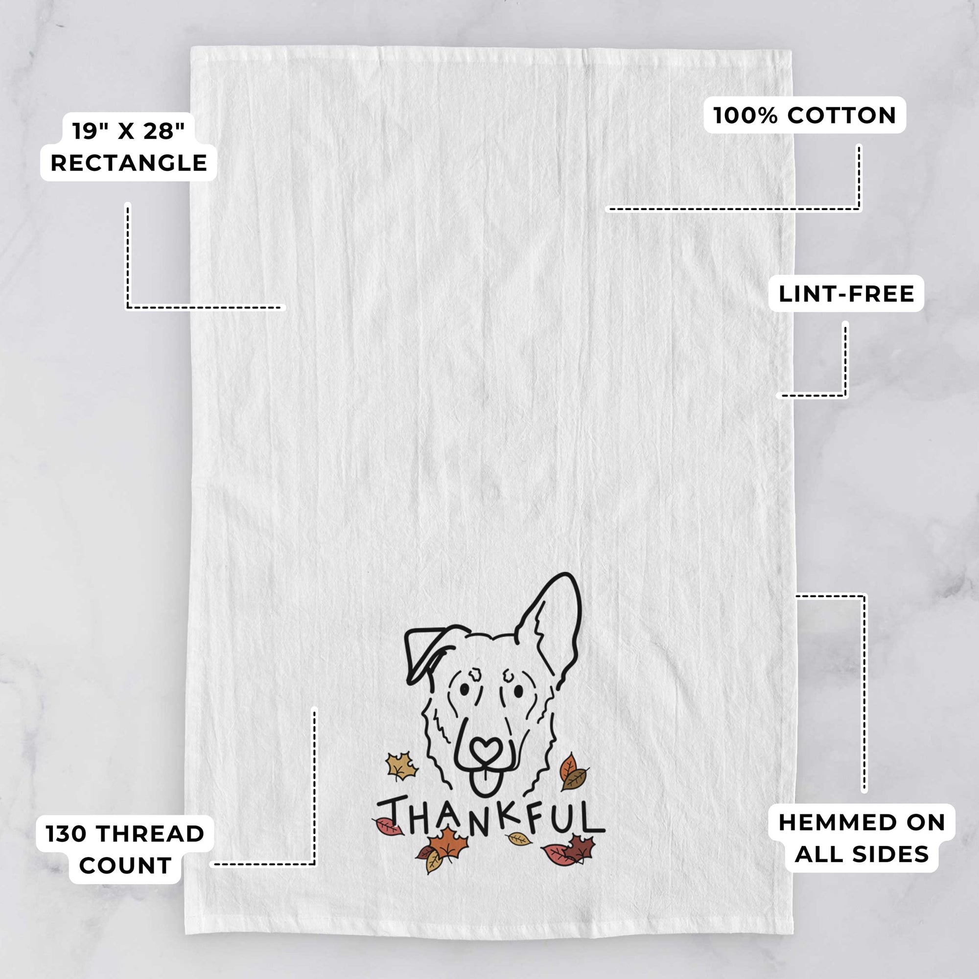 Thankful Shepherd Mix - Bodhi - Tea Towel