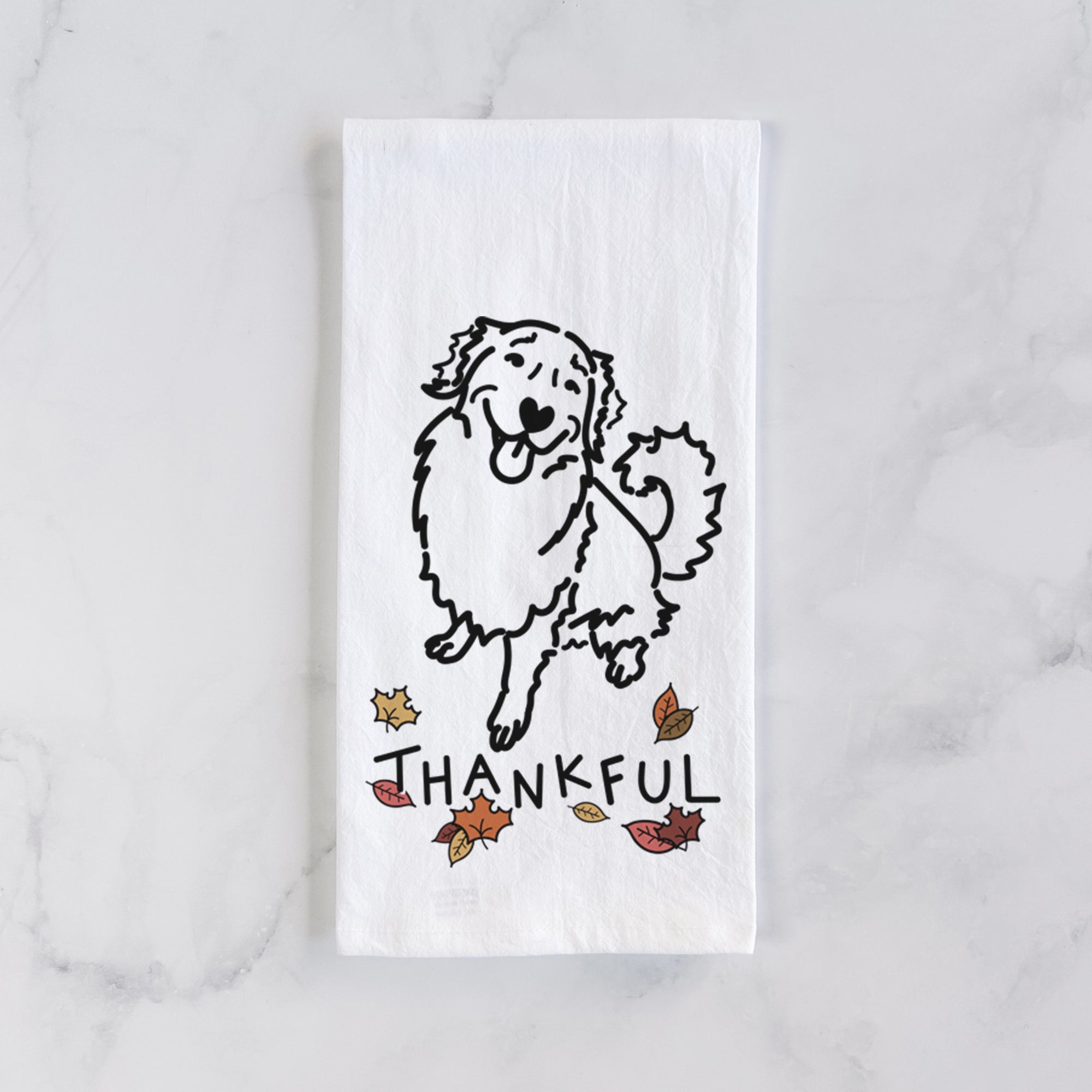 Thankful Golden Retriever - Brinkley - Tea Towel