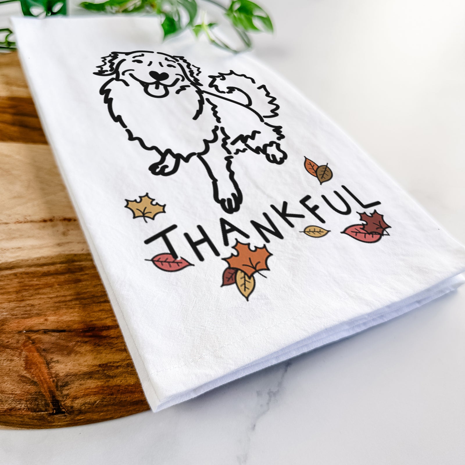 Thankful Golden Retriever - Brinkley - Tea Towel