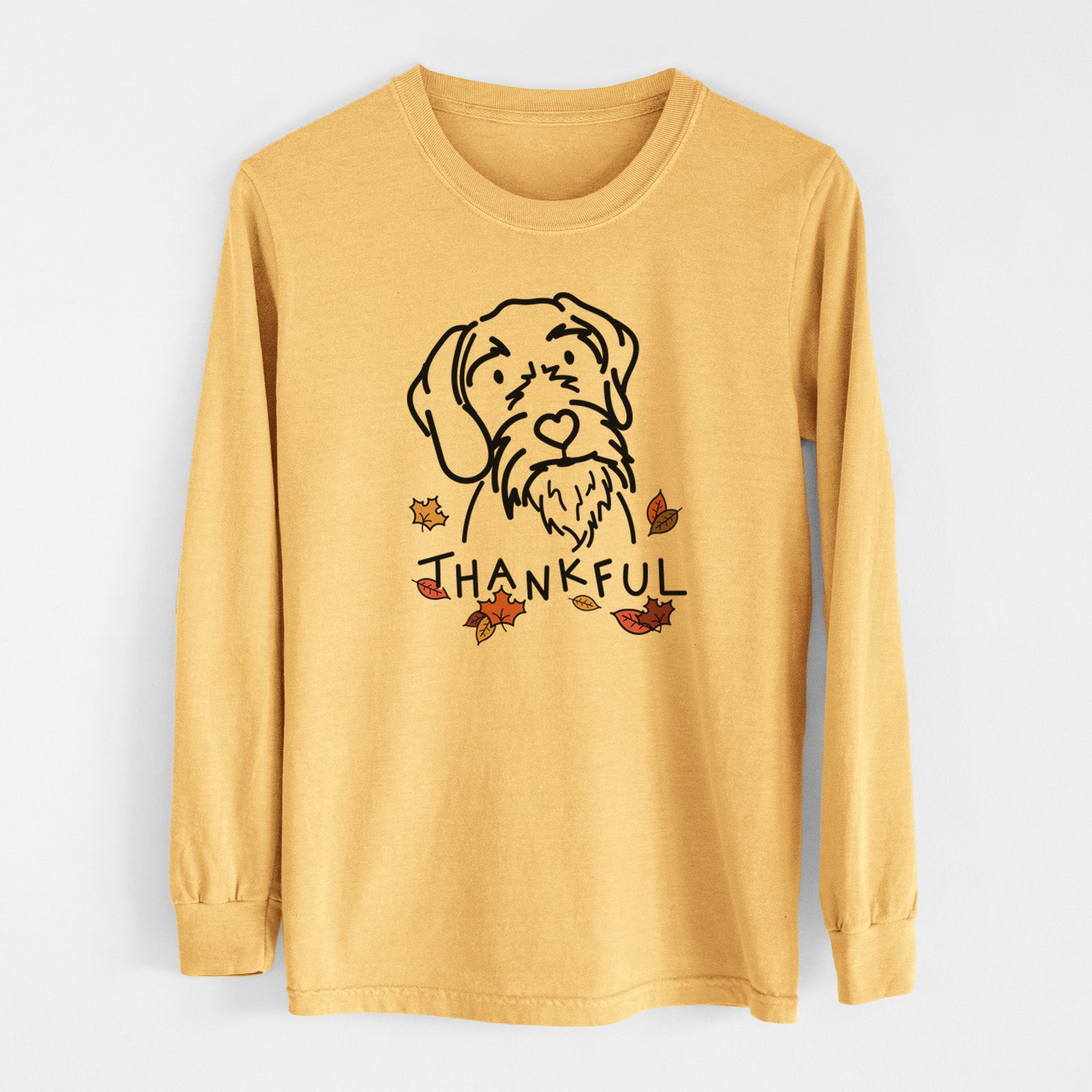 Thankful German Wirehaired Pointer - Buck - Heavyweight 100% Cotton Long Sleeve