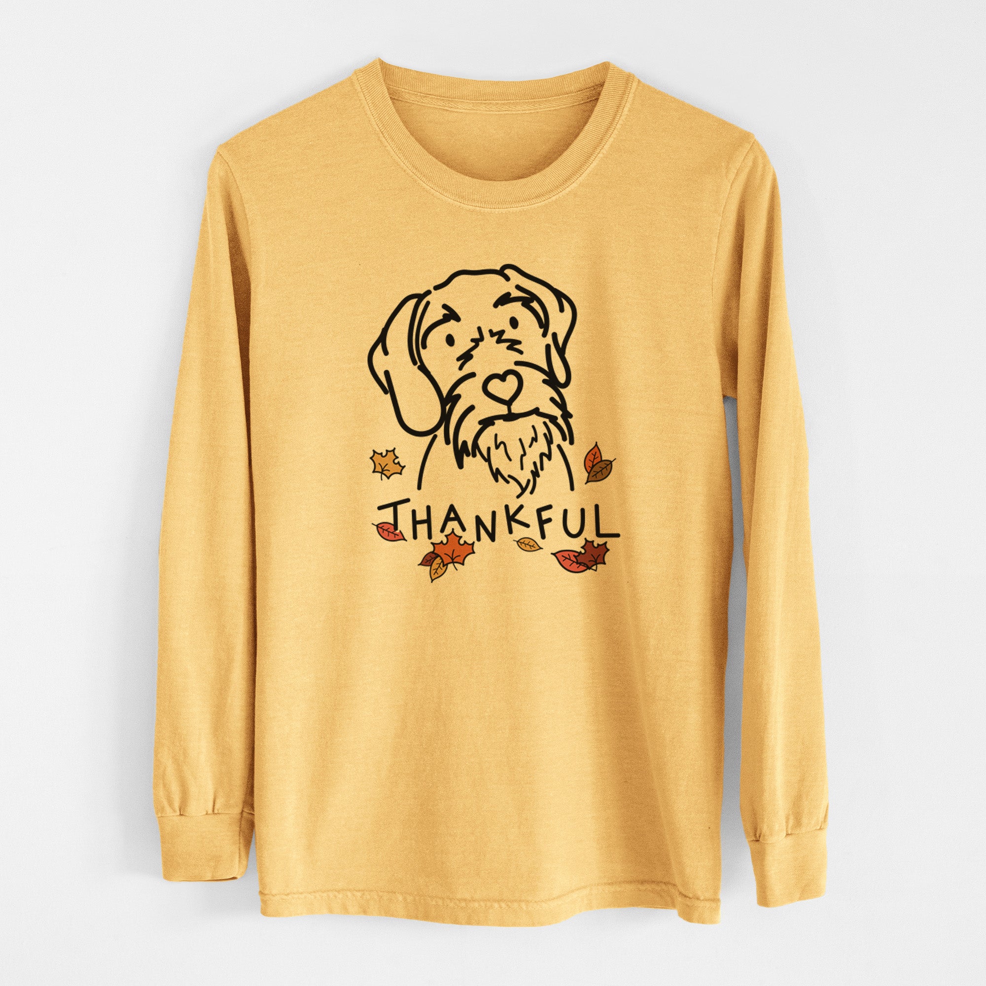 Thankful German Wirehaired Pointer - Buck - Heavyweight 100% Cotton Long Sleeve