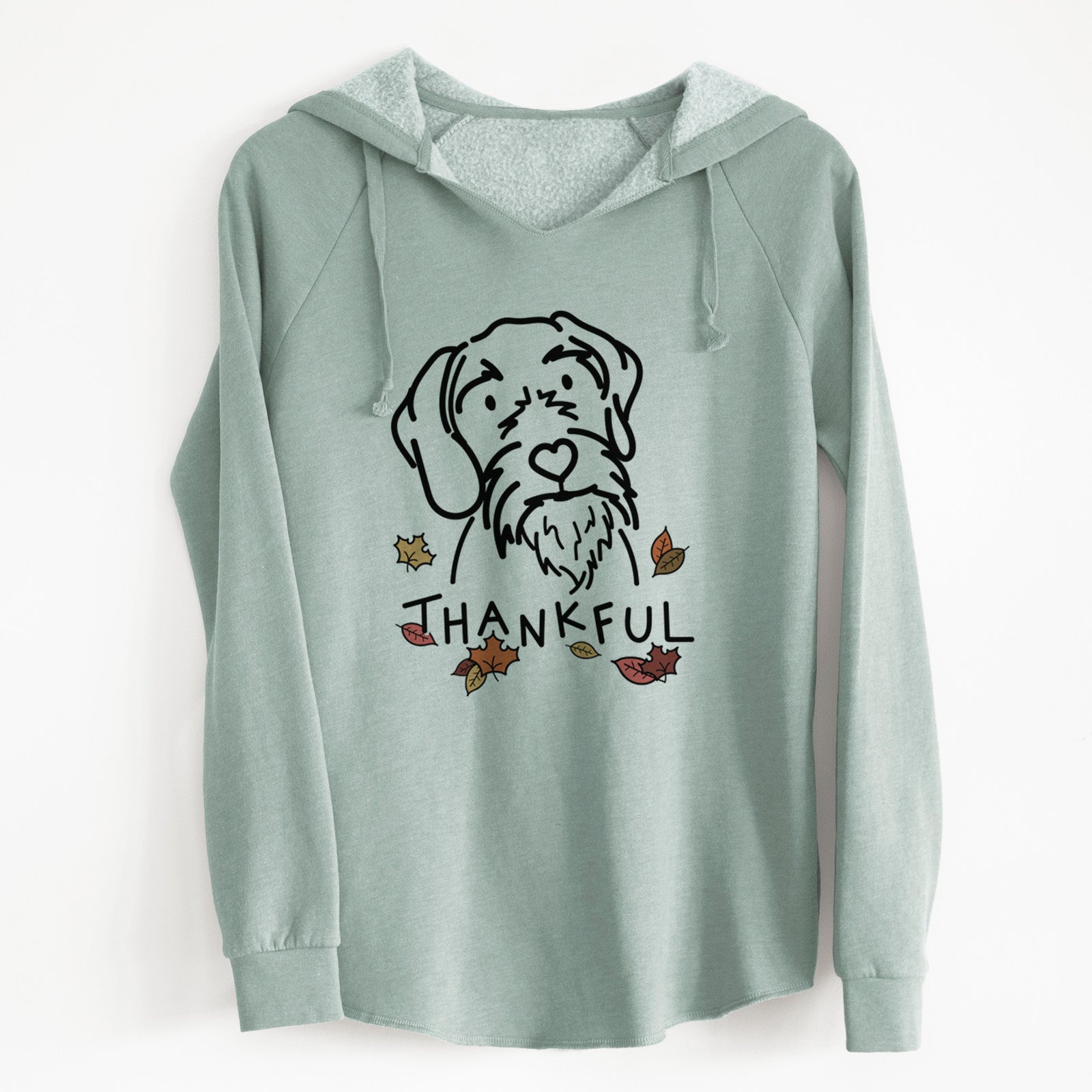 Thankful German Wirehaired Pointer - Buck - Cali Wave Hooded Sweatshirt