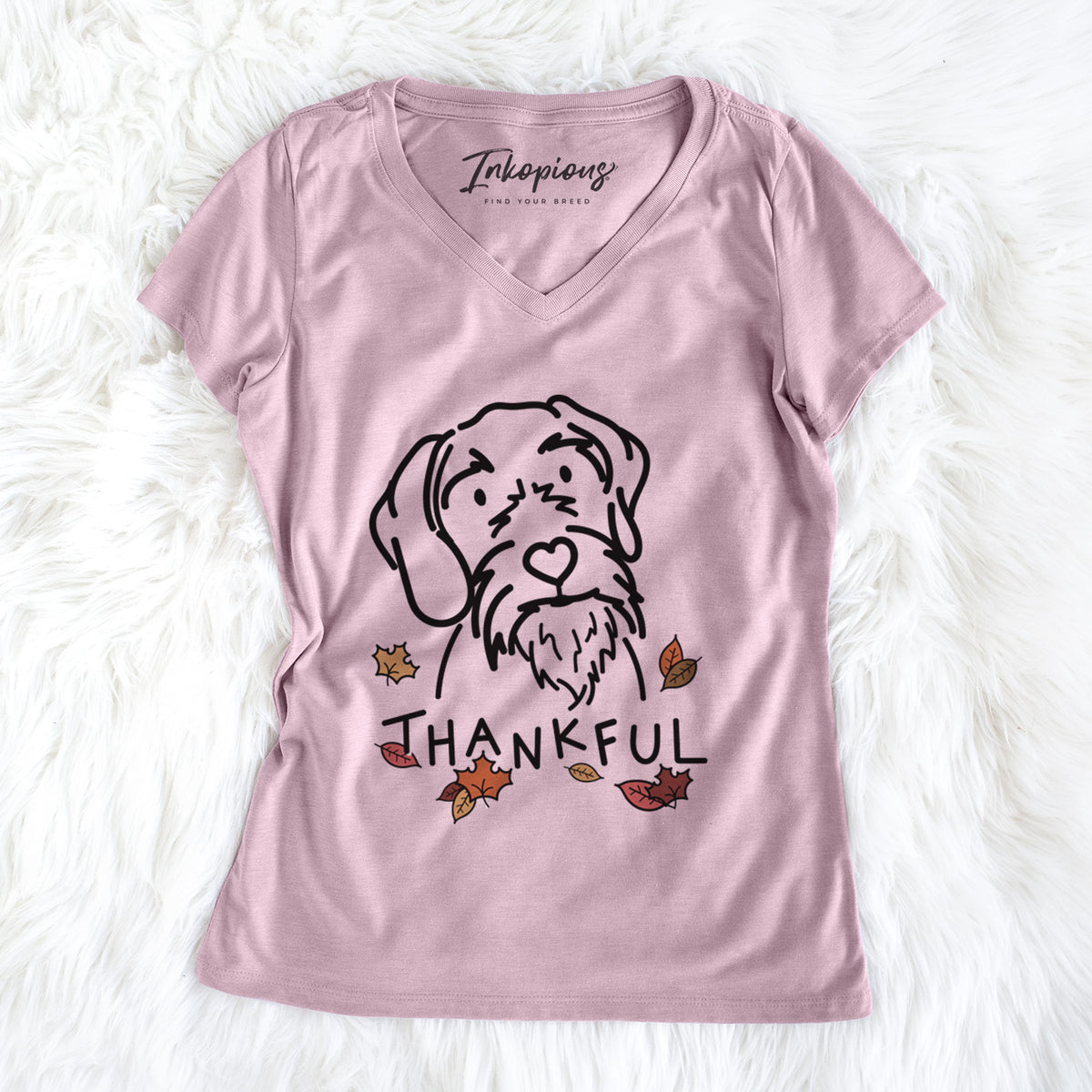 Thankful German Wirehaired Pointer - Buck - Women's Perfect V-neck Shirt