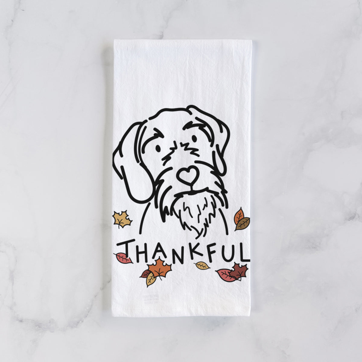 Thankful German Wirehaired Pointer - Buck - Tea Towel