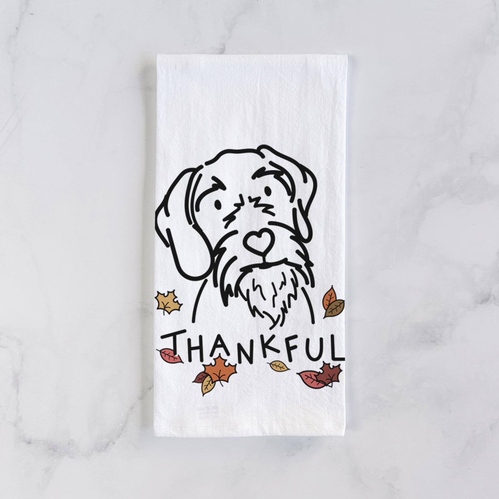 Thankful German Wirehaired Pointer - Buck - Tea Towel