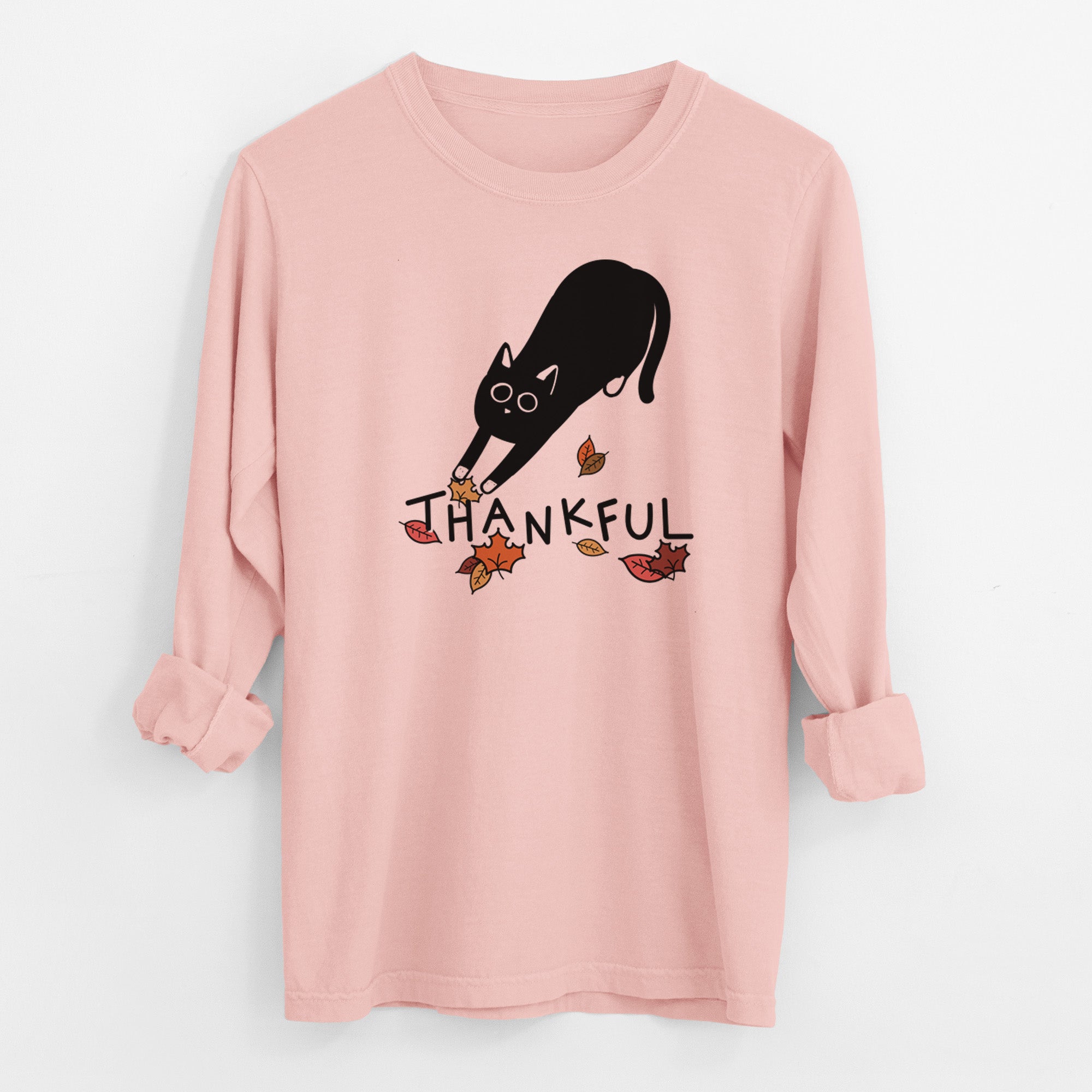 Thankful Black Cat - Bug - Men's Heavyweight 100% Cotton Long Sleeve