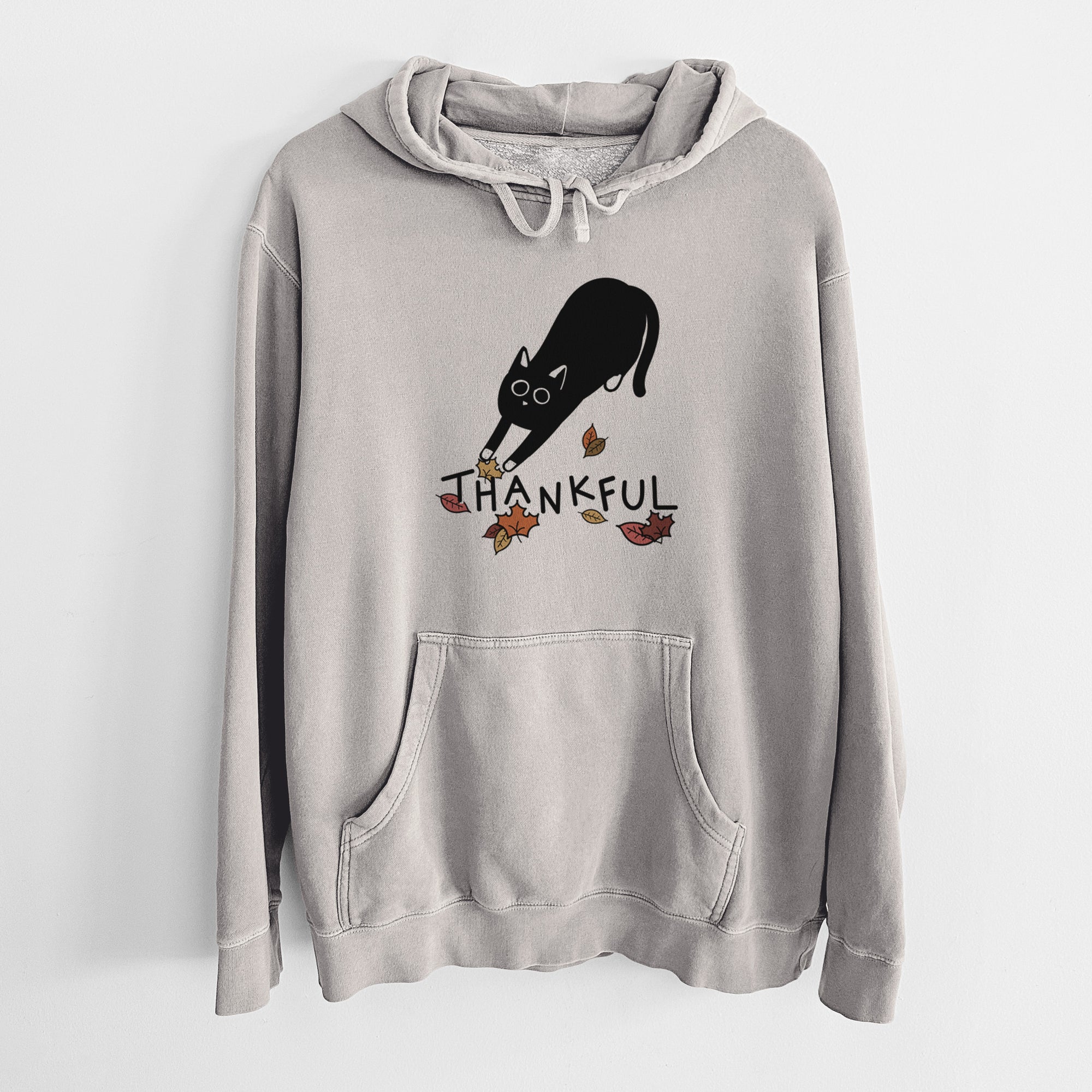 Thankful Black Cat - Bug - Unisex Pigment Dyed Hoodie