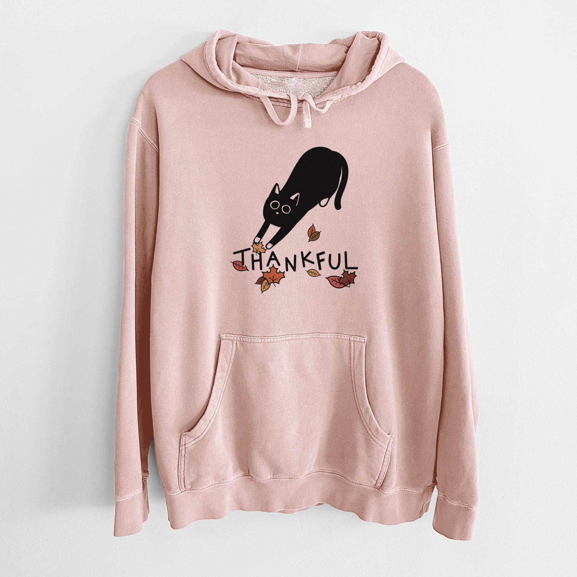 Thankful Black Cat - Bug - Unisex Pigment Dyed Hoodie