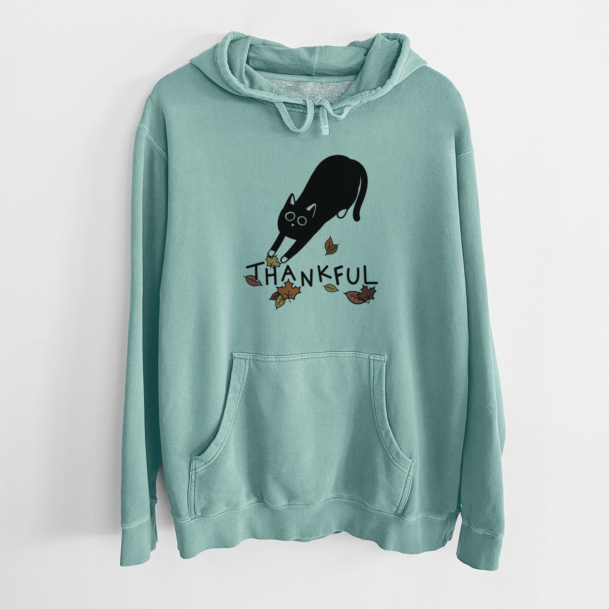 Thankful Black Cat - Bug - Unisex Pigment Dyed Hoodie