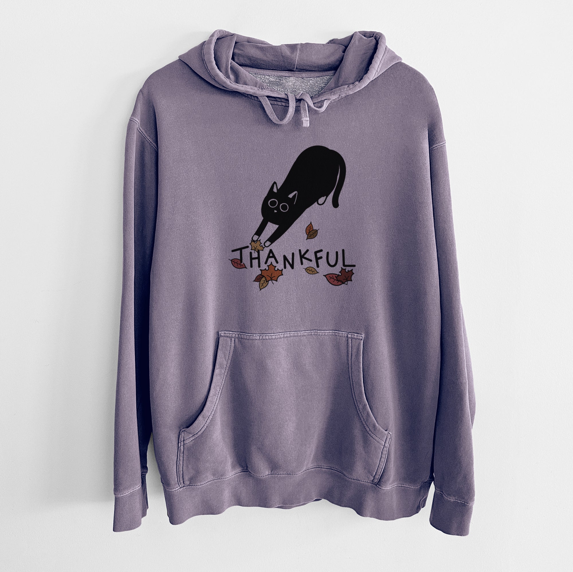 Thankful Black Cat - Bug - Unisex Pigment Dyed Hoodie