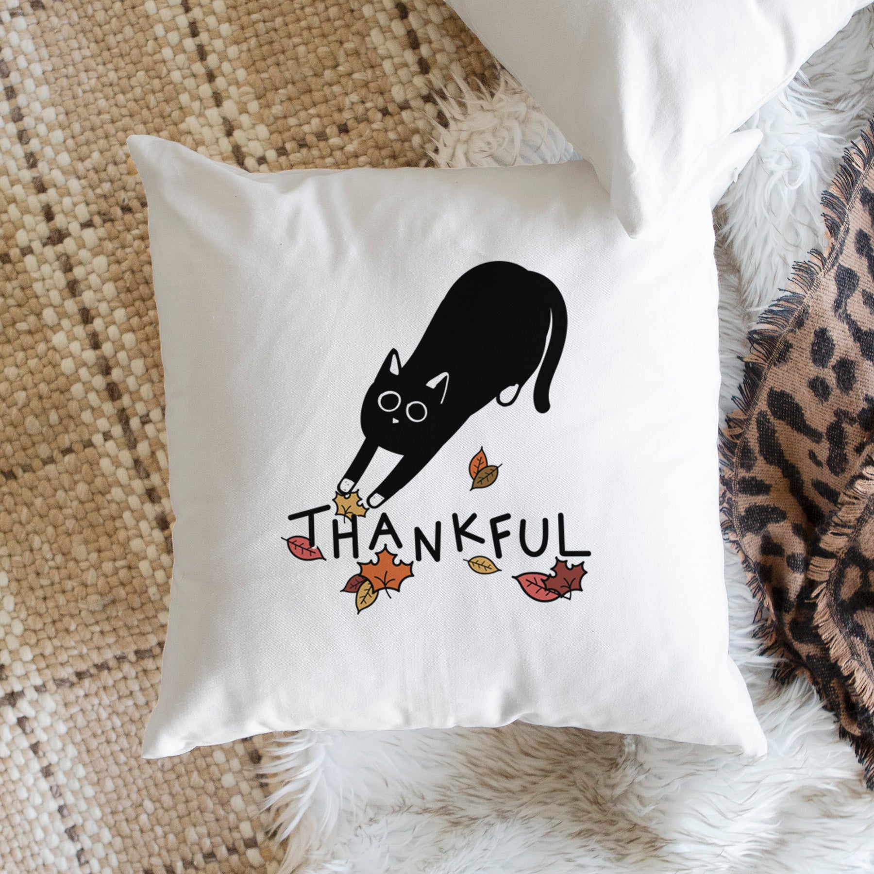 Love Always Black Cat - Bug -  Throw Pillow Cover