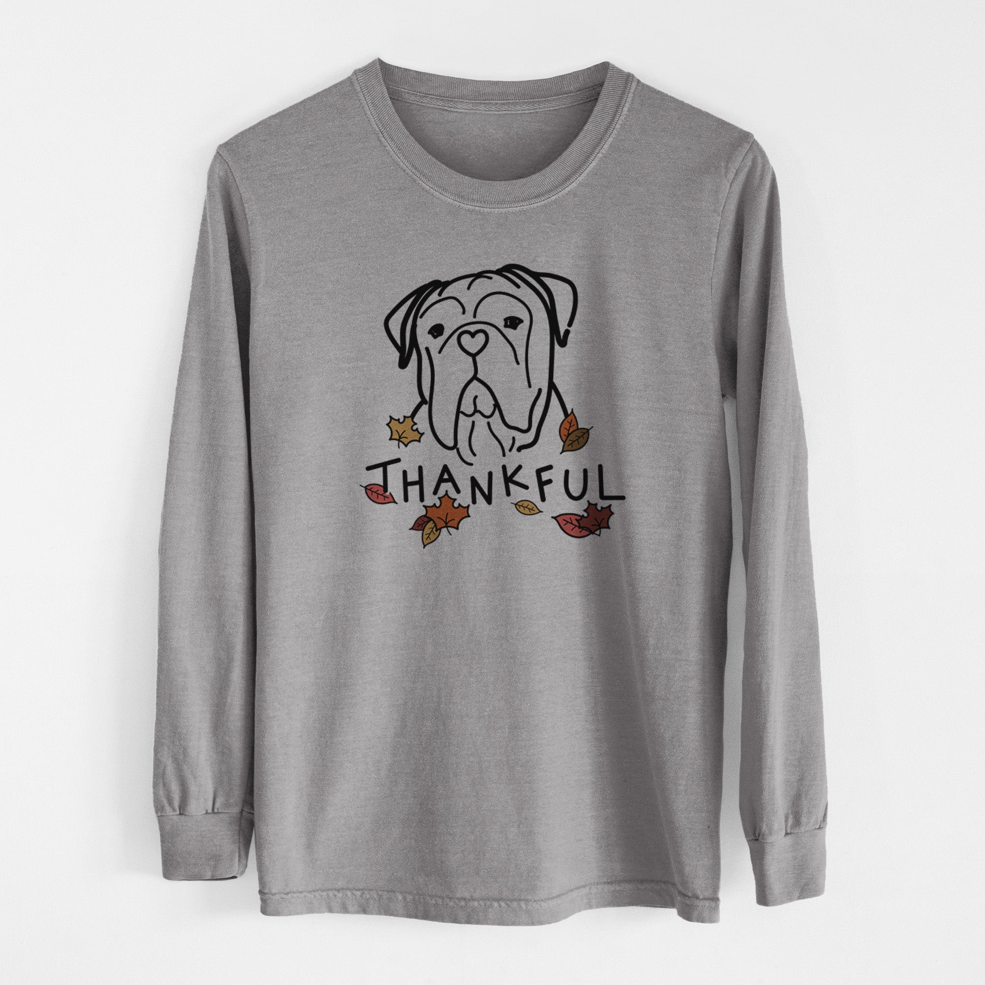 Thankful Bull Mastiff - Vivian - Men's Heavyweight 100% Cotton Long Sleeve