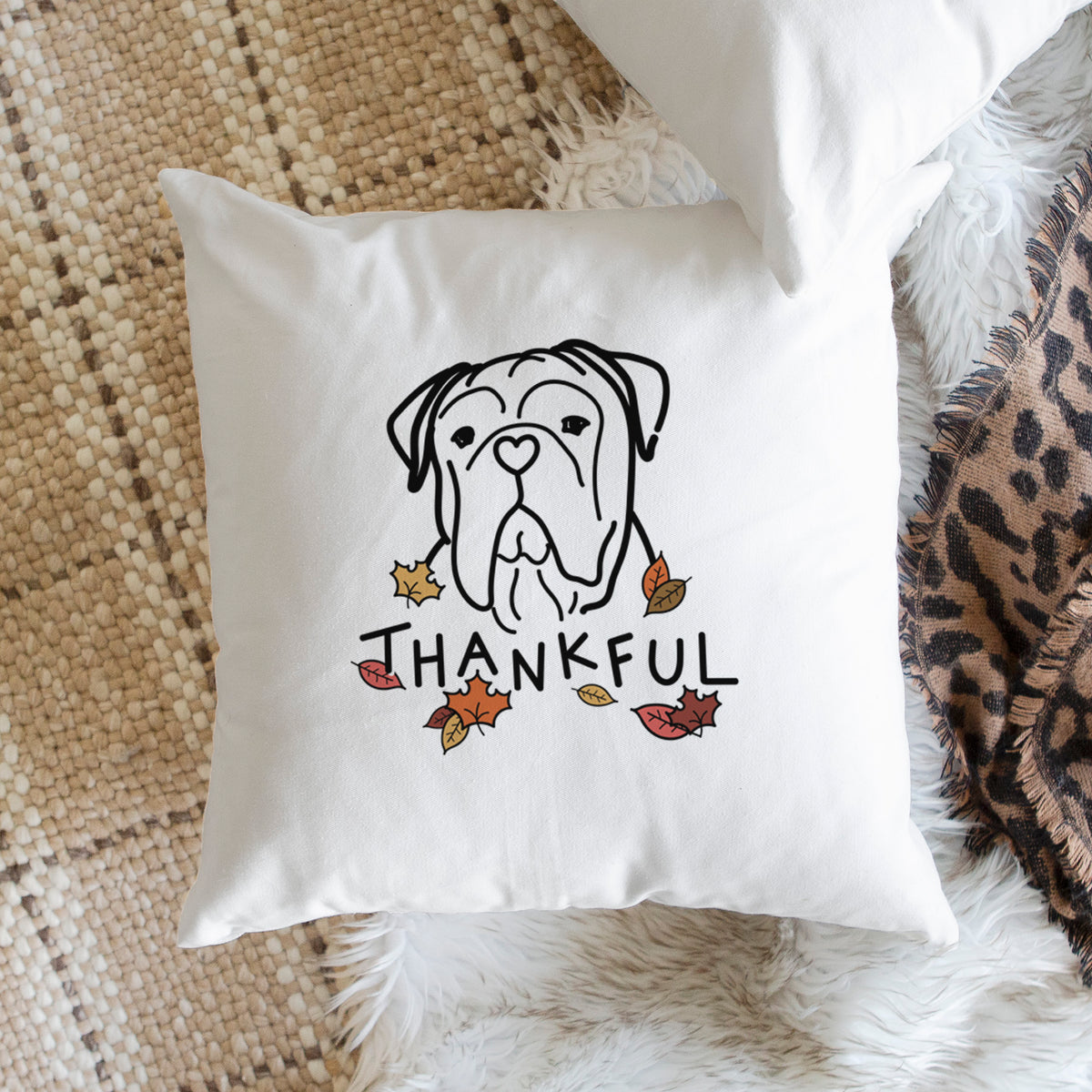 Love Always Bull Mastiff - Vivian -  Throw Pillow Cover