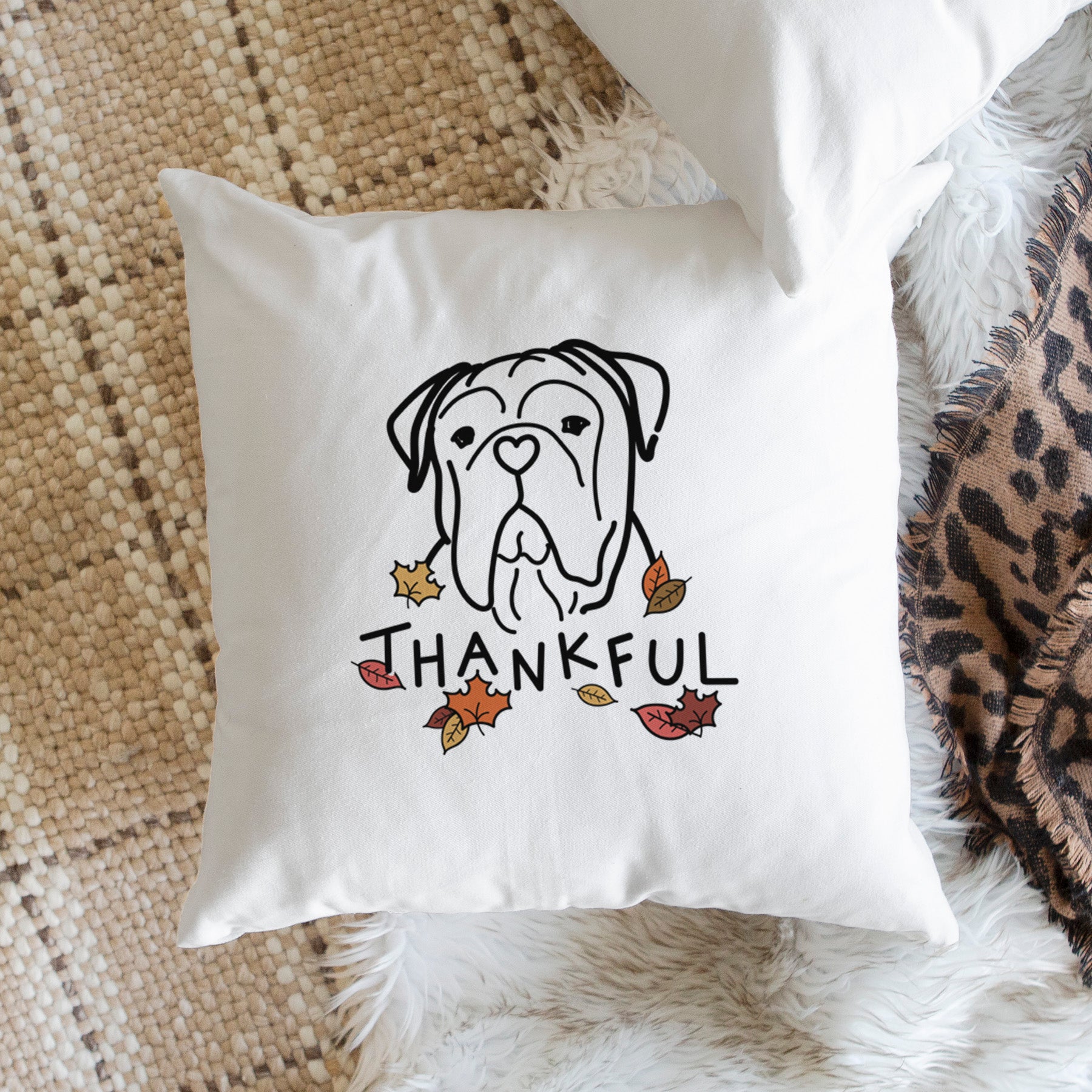 Love Always Bull Mastiff - Vivian -  Throw Pillow Cover
