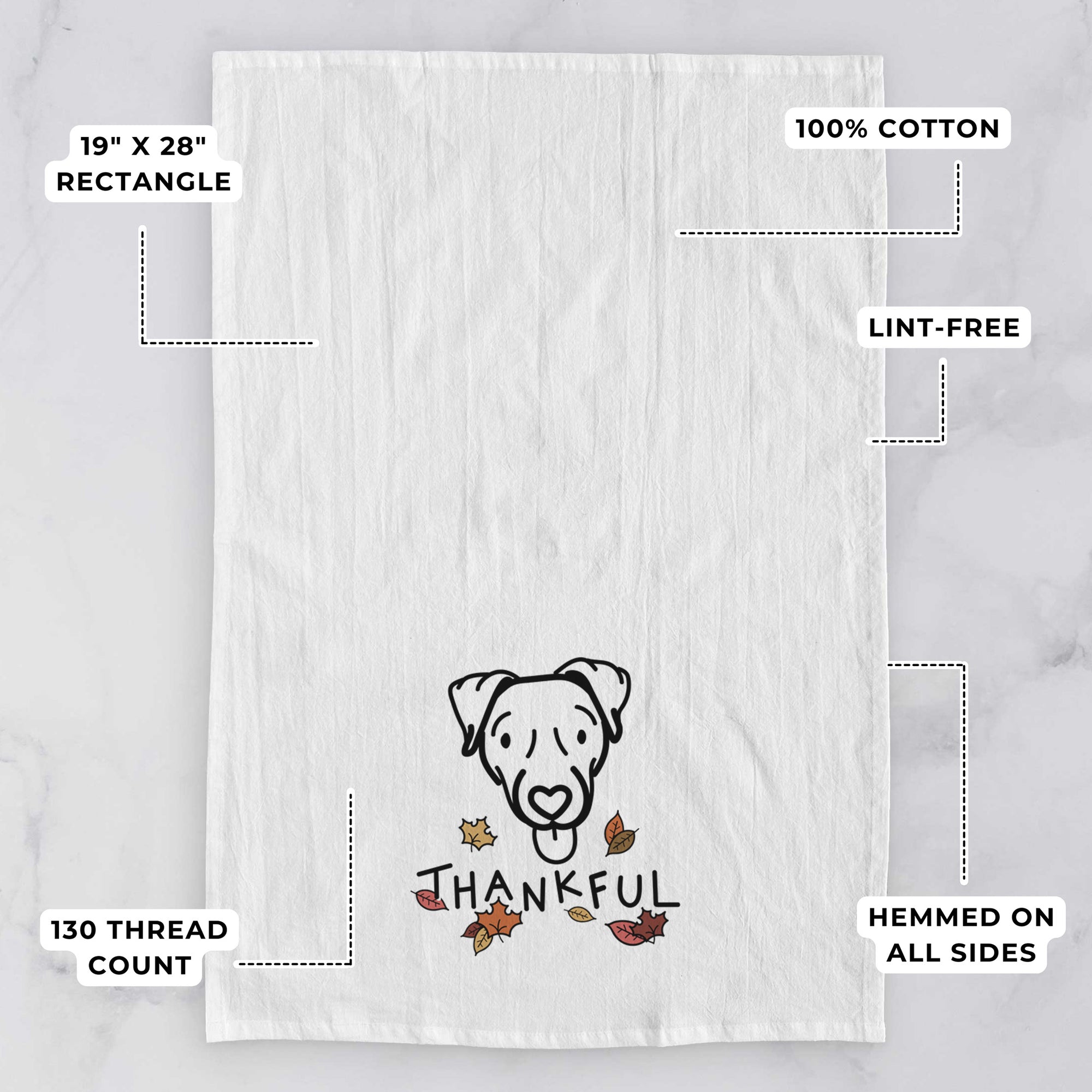 Thankful Jack Russell Terrier - Cammy - Tea Towel