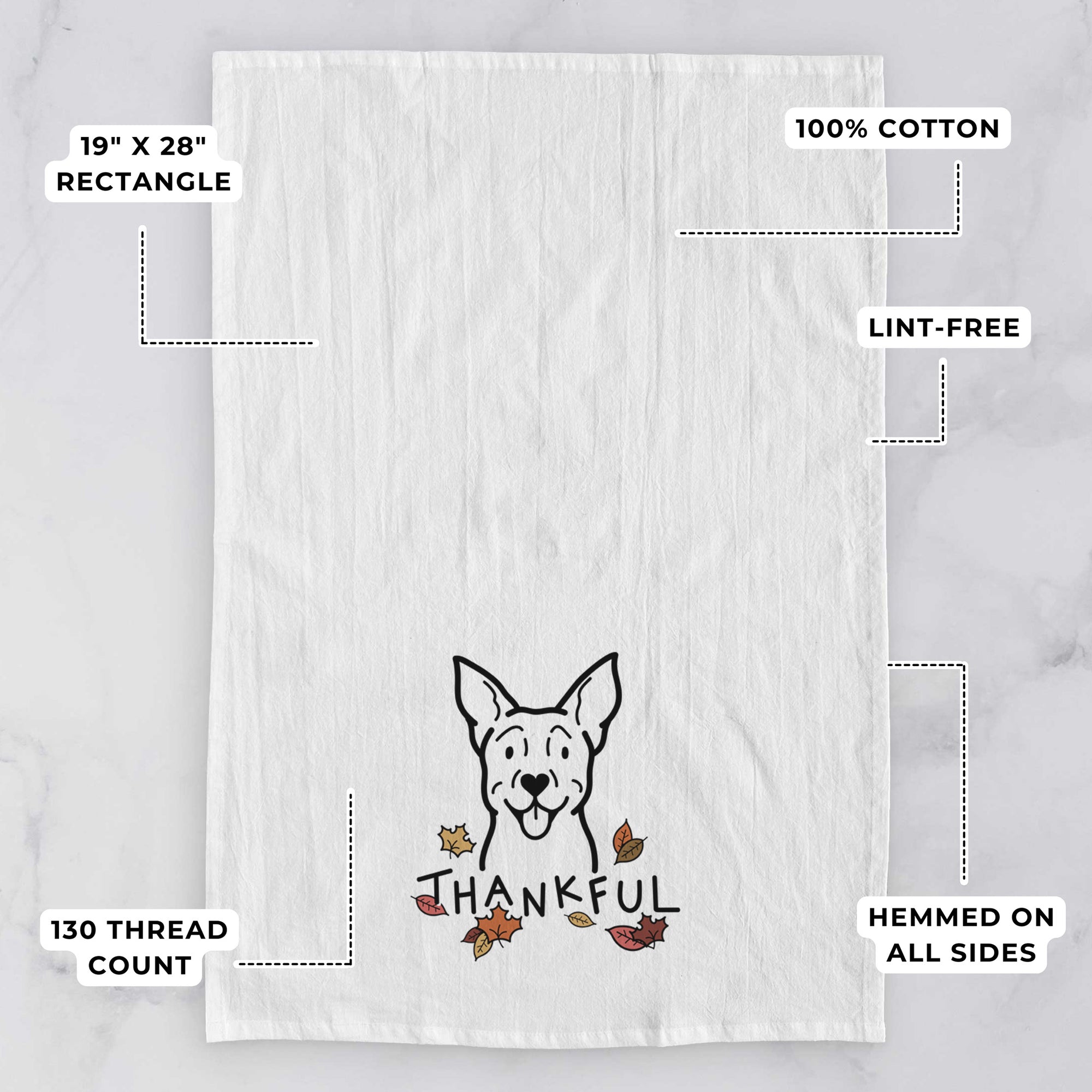 Thankful Carolina Dog - Tea Towel